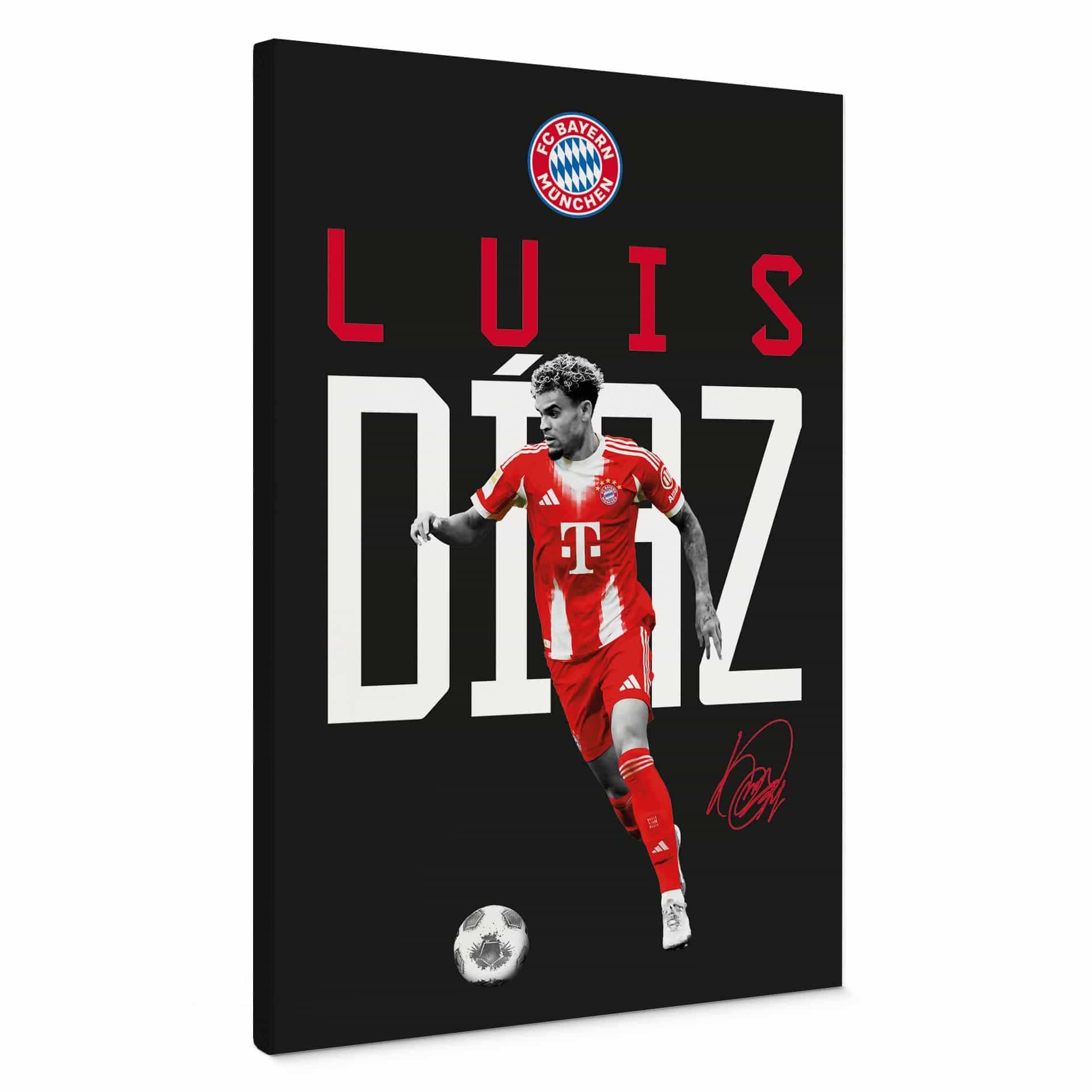 Canvasbillede FC Bayern-spiller Luis Diaz 2025/26