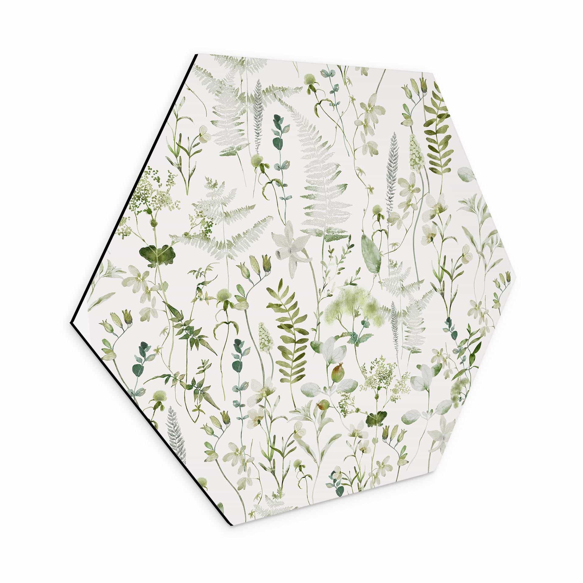 Hexagon Dibond Urter og vilde blomster - UN Designs