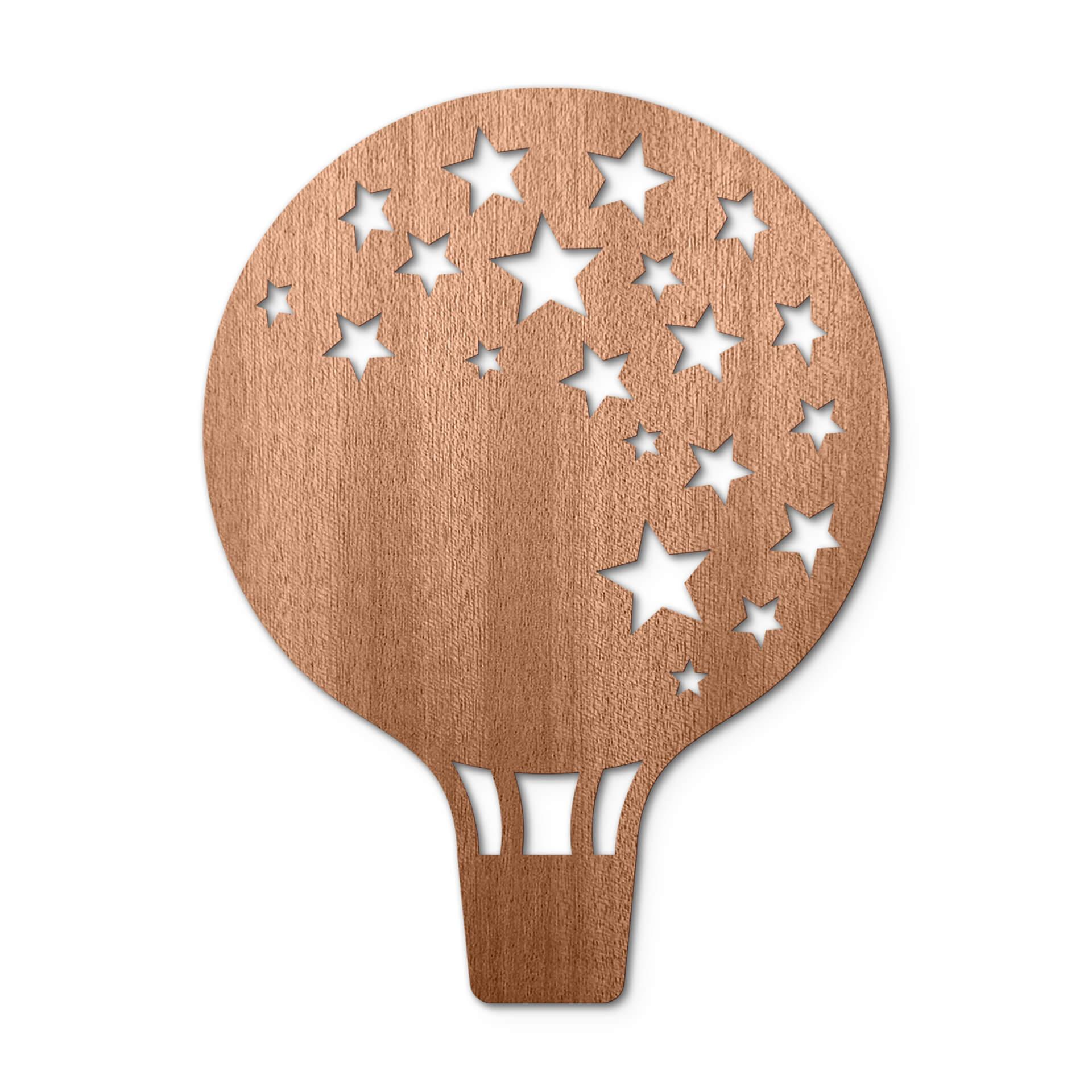 Decoro in legno - Mongolfiera con stelle