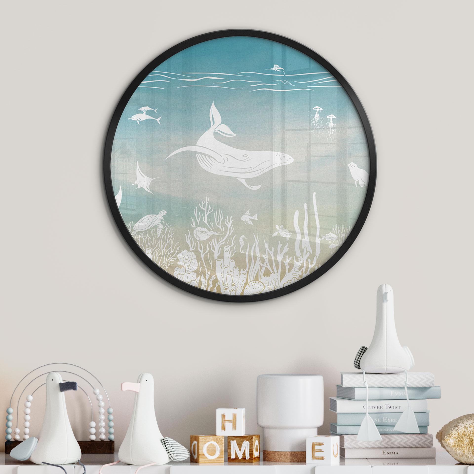 Póster mundo submarino paraíso - Ombre - Kikki Belle - Redondo
