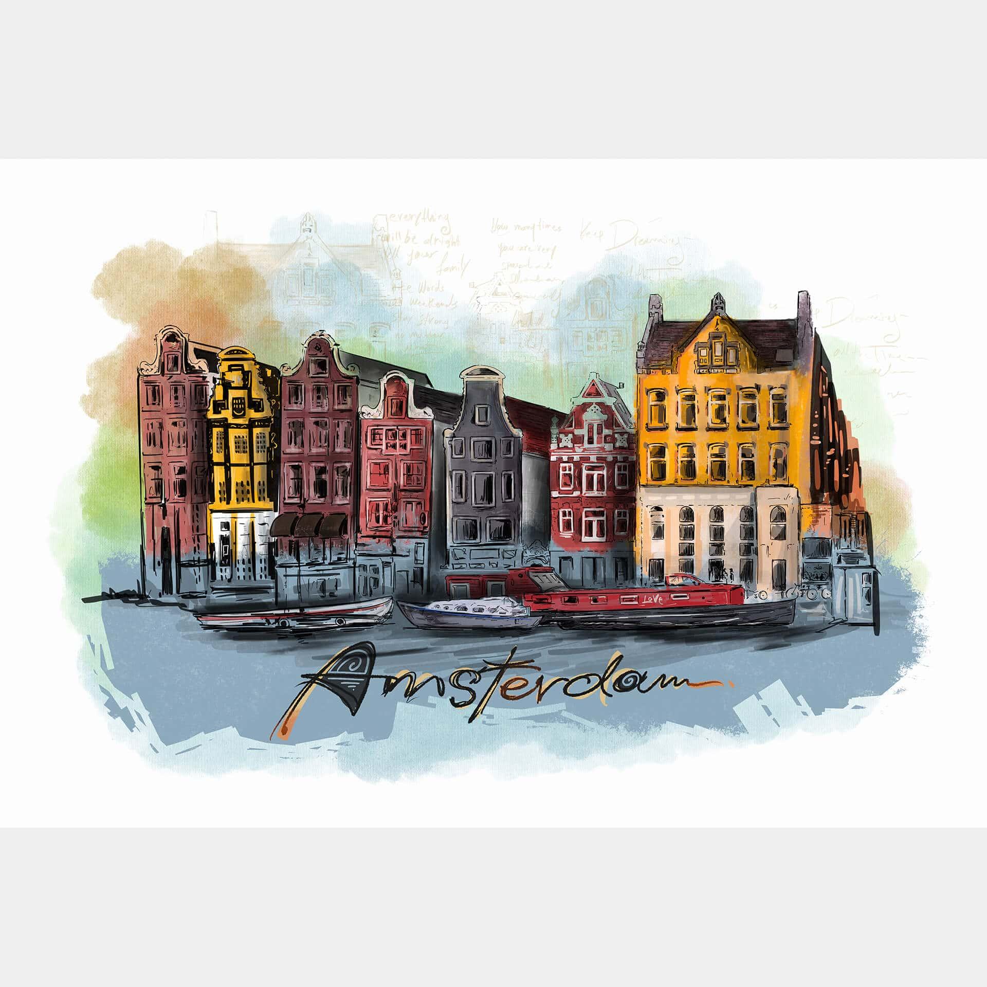 Fotobehang Love Your City - Amsterdam