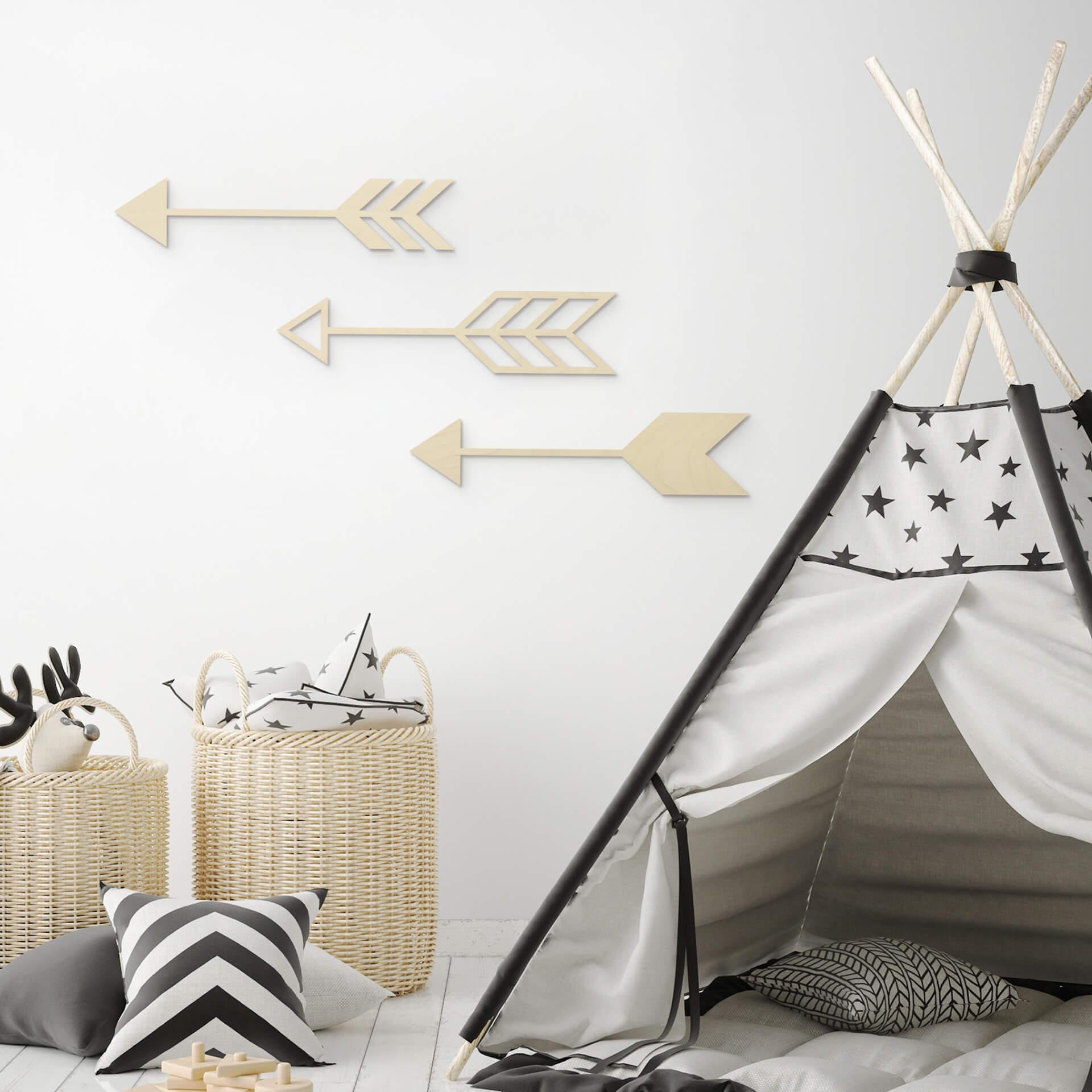Décoration en bois -  Flèches (3 pièces) - Placage de peuplier