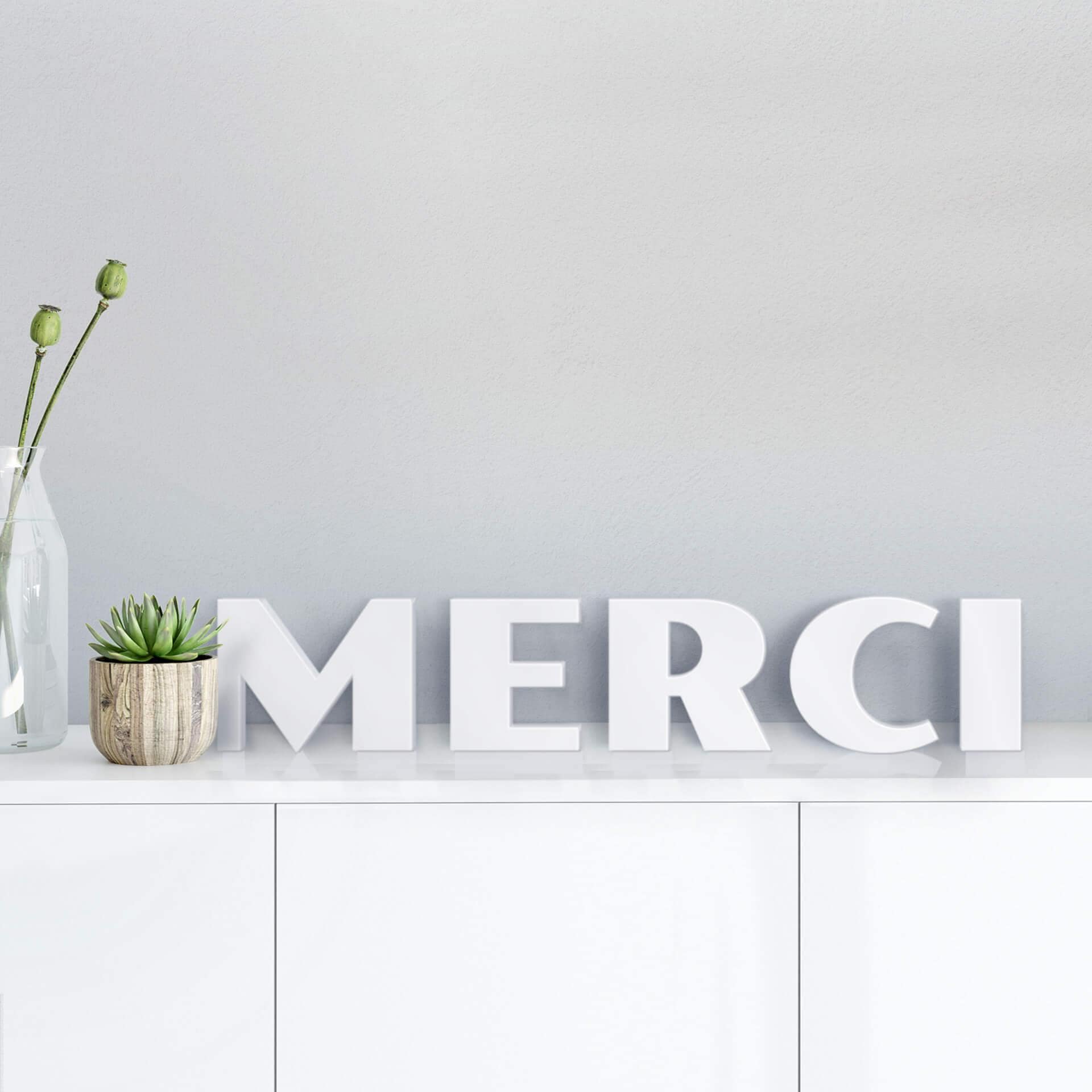 Lettres décoratives 3D Merci