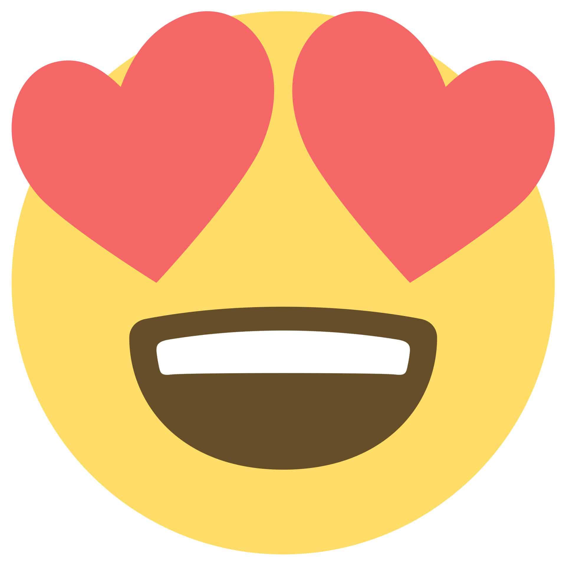 Muursticker Emoji Heart-Shaped Eyes