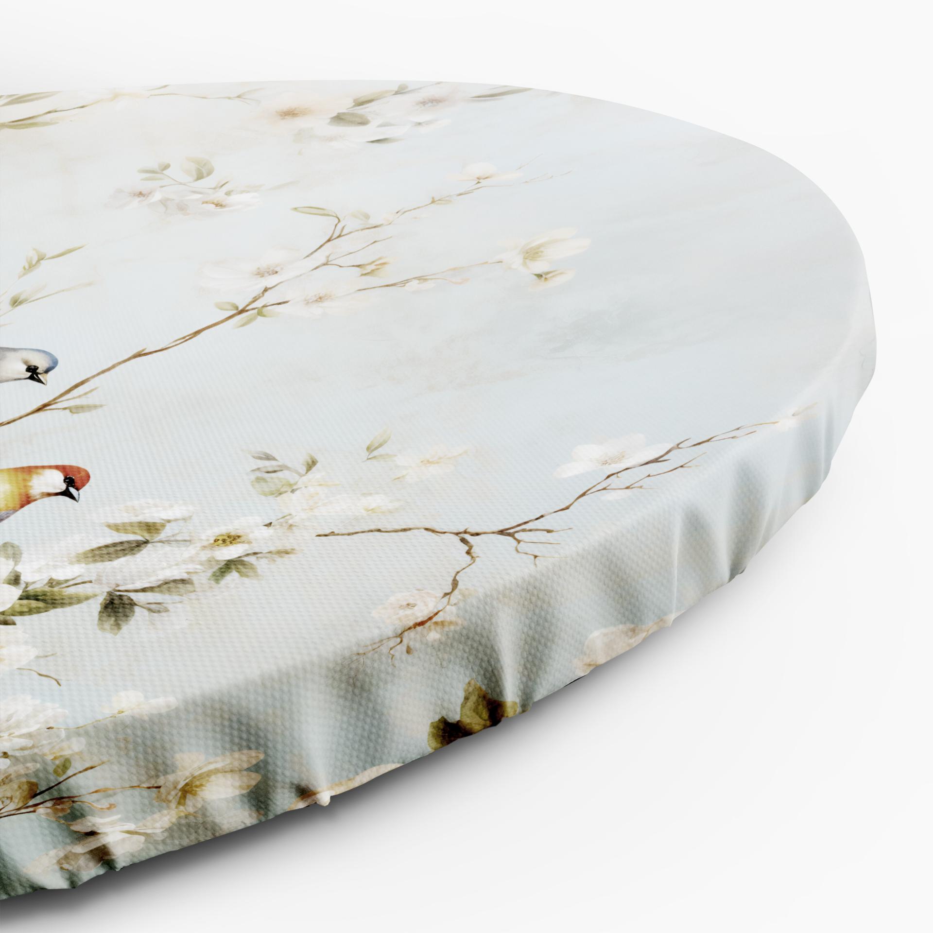Rond canvas schilderij vogels op een tak Chinoiserie