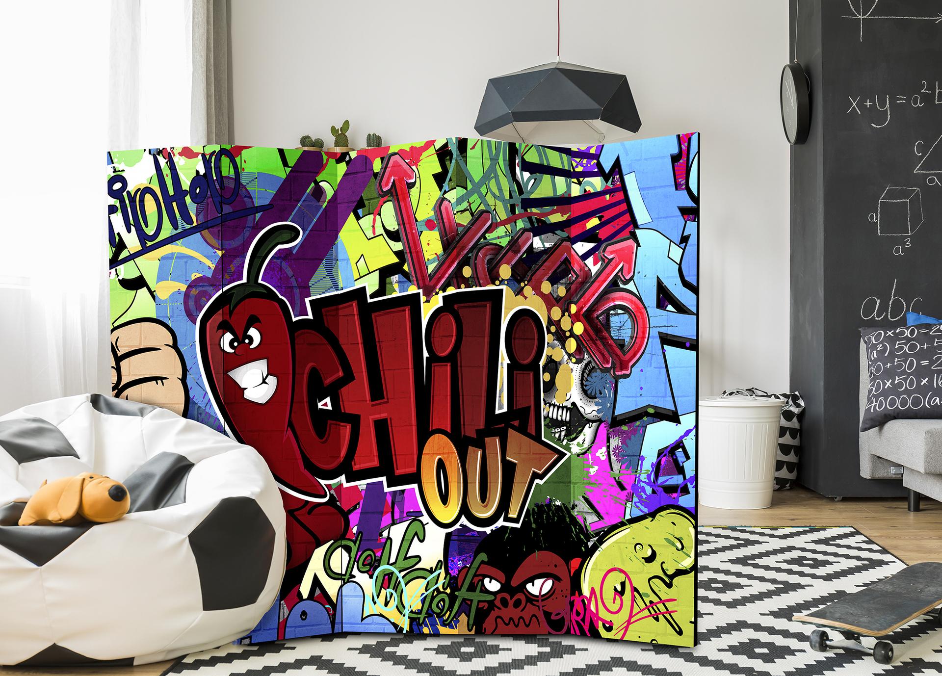 Divisorio - Graffiti - Peperoncino da, 5 pezzi - 225x172 cm