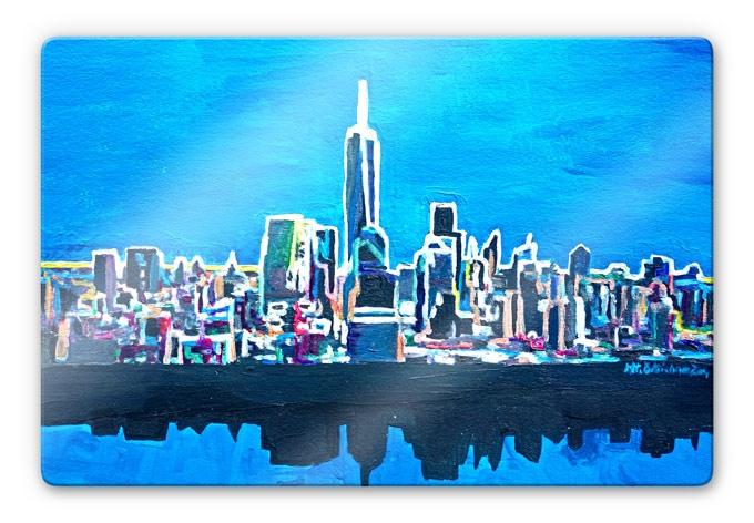 Glasbillede - Bleichner - New York i neonlys