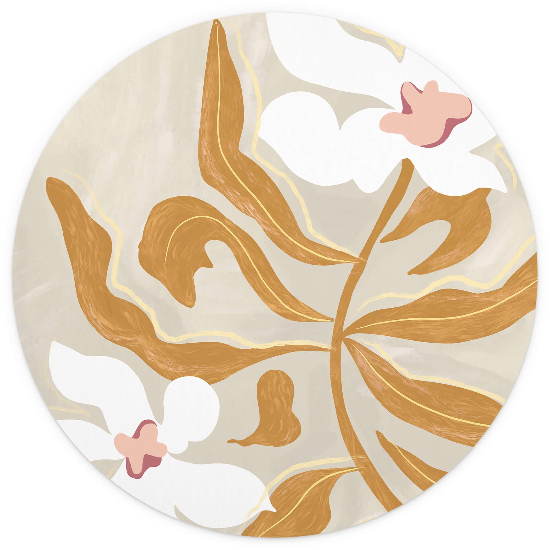 Tapet cirkel Arty Guava - Flower Play - vliesetapet/selvklæbende non-woven tapet