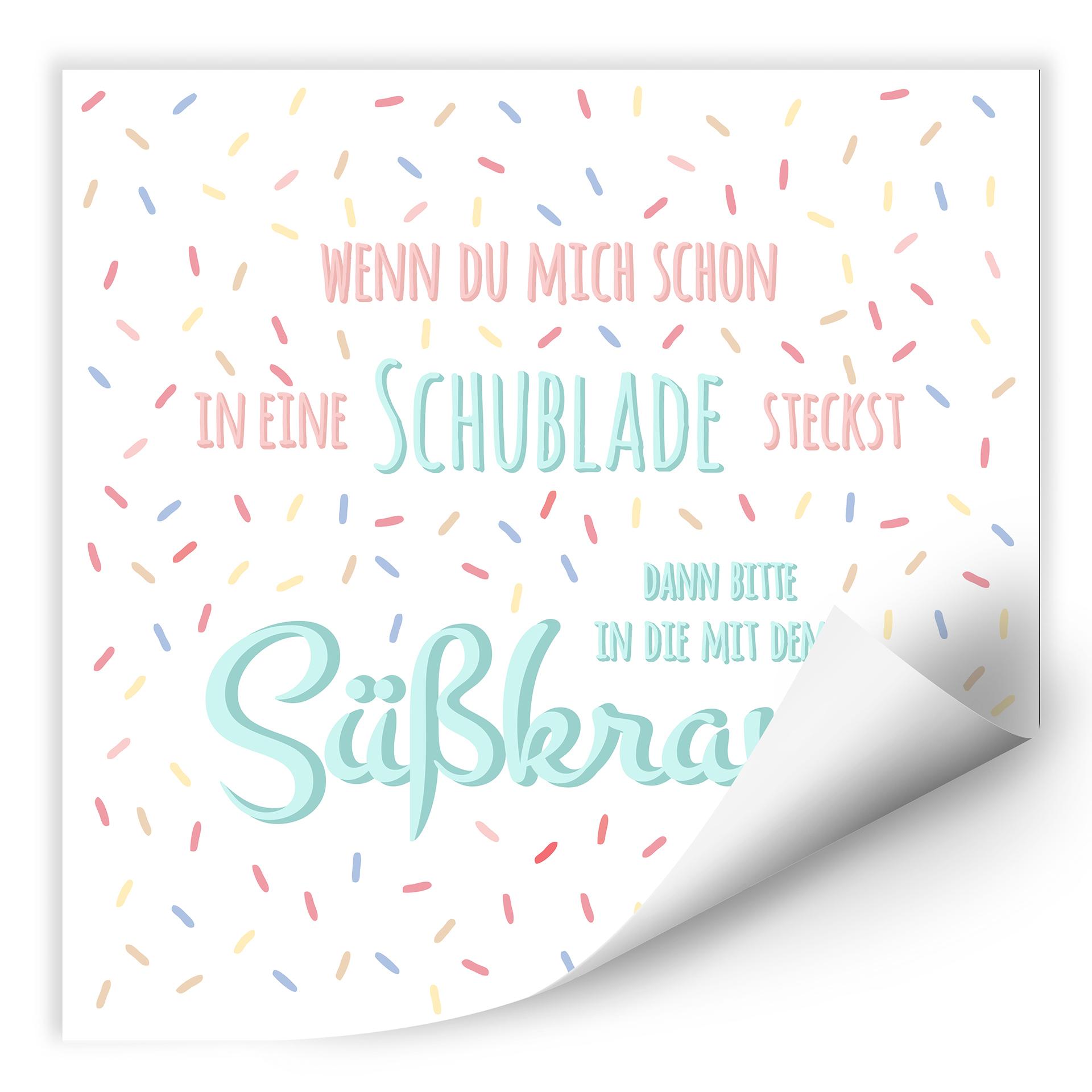 Wallprint W - Schublade mit Süßkram - quadratisch