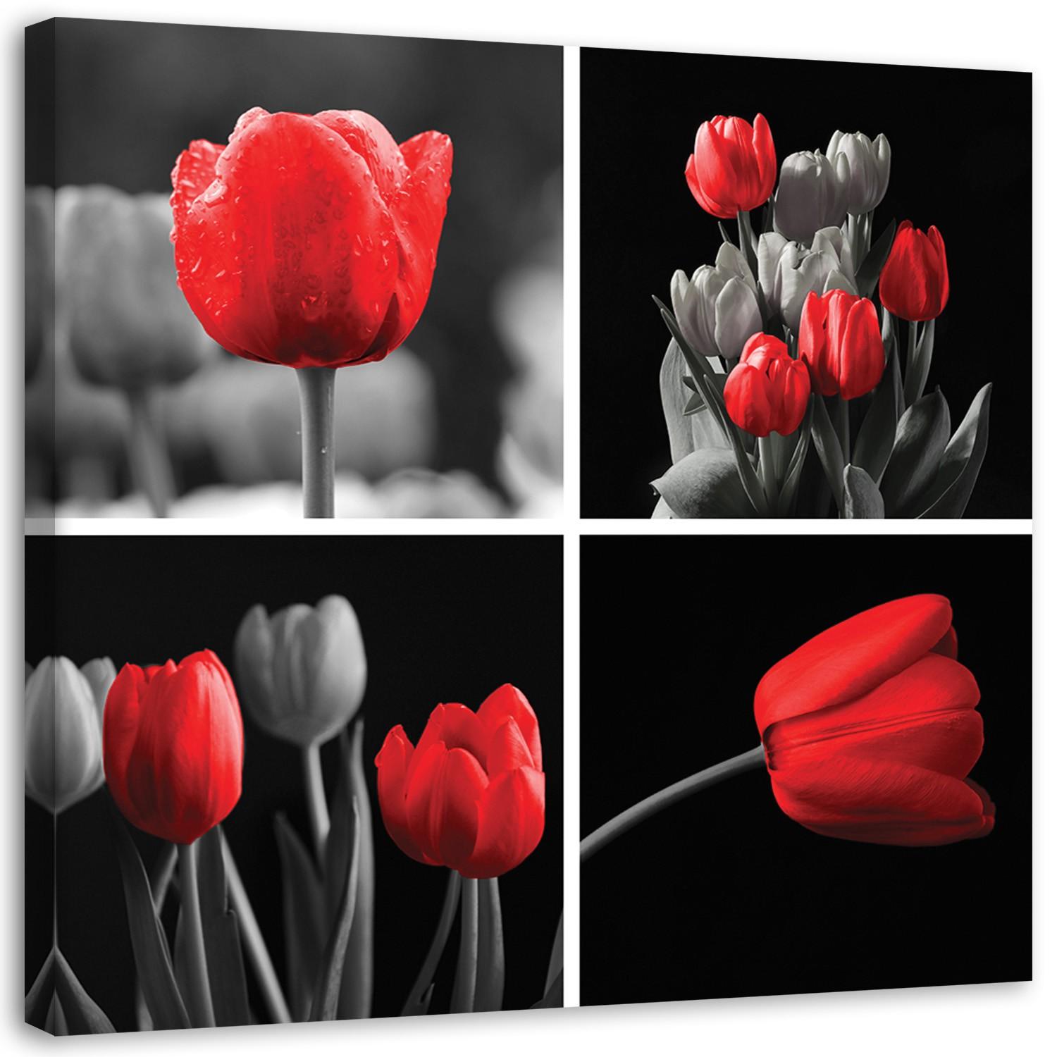 Canvasbillede, Røde tulipaner blomster