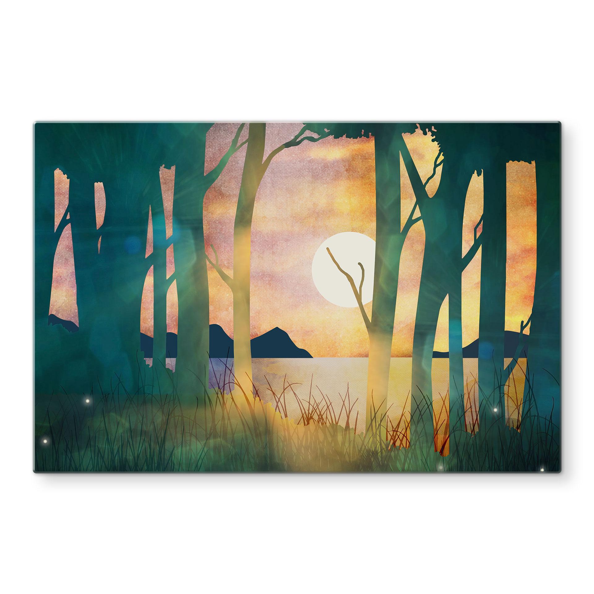 Stænkplade Skovens magi ved solnedgang - SpaceFrog Designs