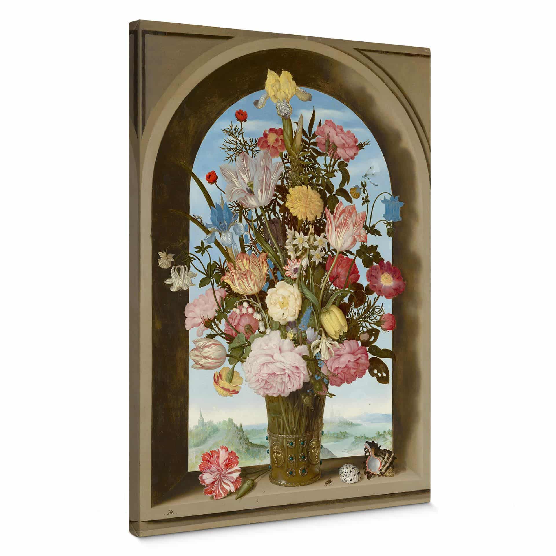 Lienzo Bosschaert - Florero en el hueco de una ventana
