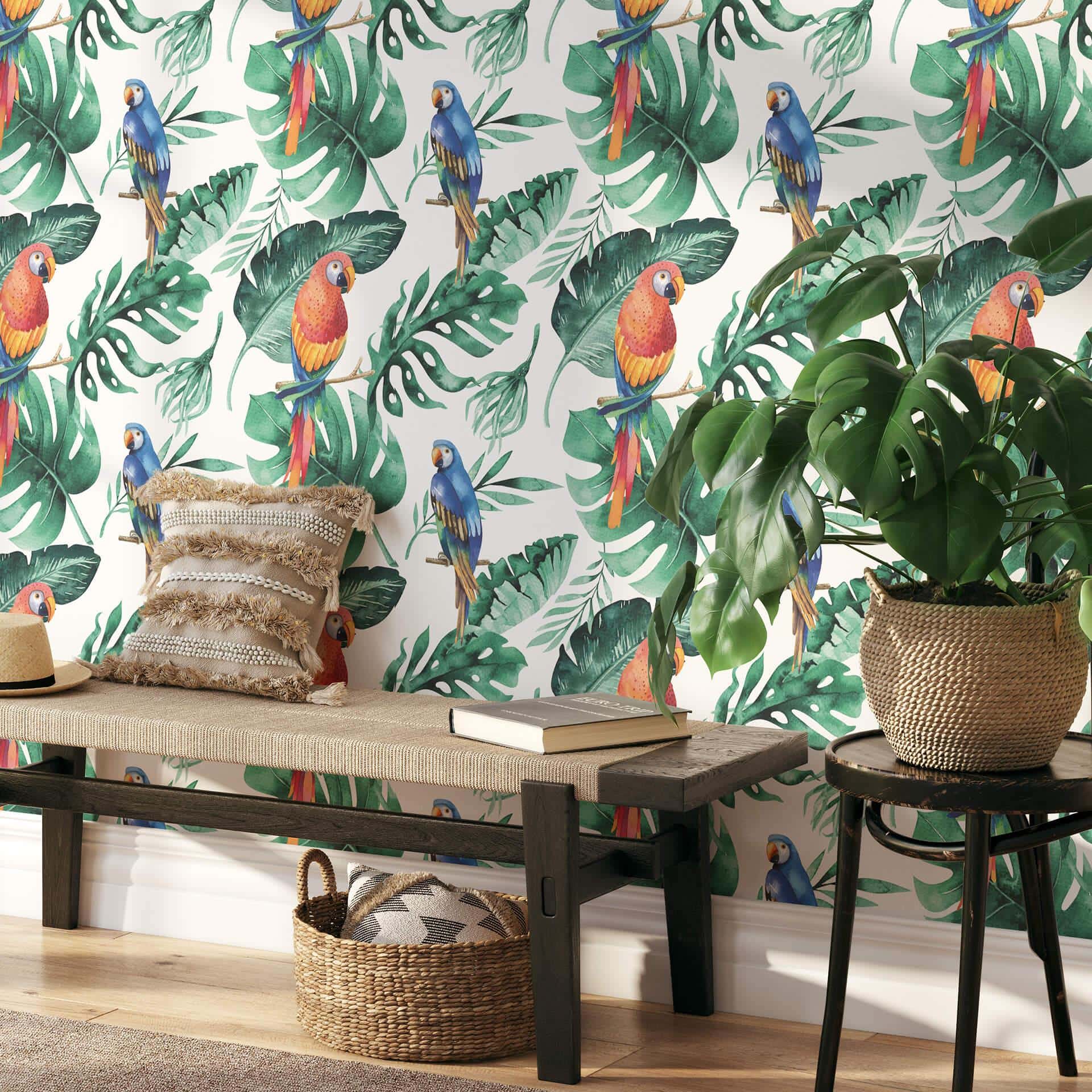 Patroonbehang Kvilis - Papegaaien in de Jungle 02