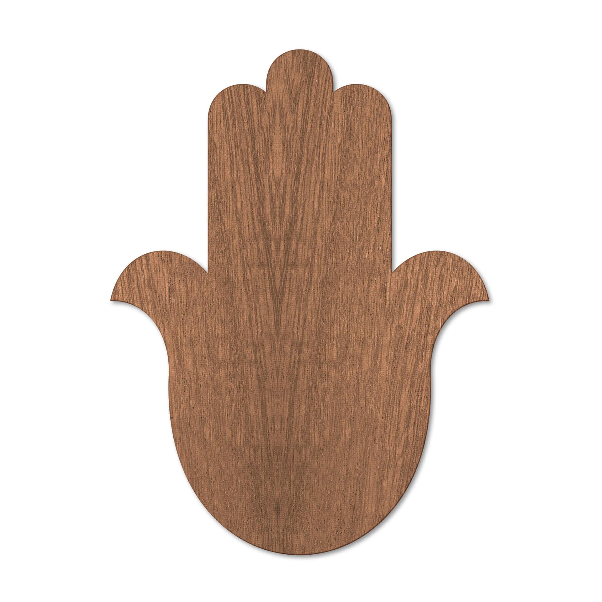 Holzdeko Mahagoni - Yoga Hamsa Hand Silhouette