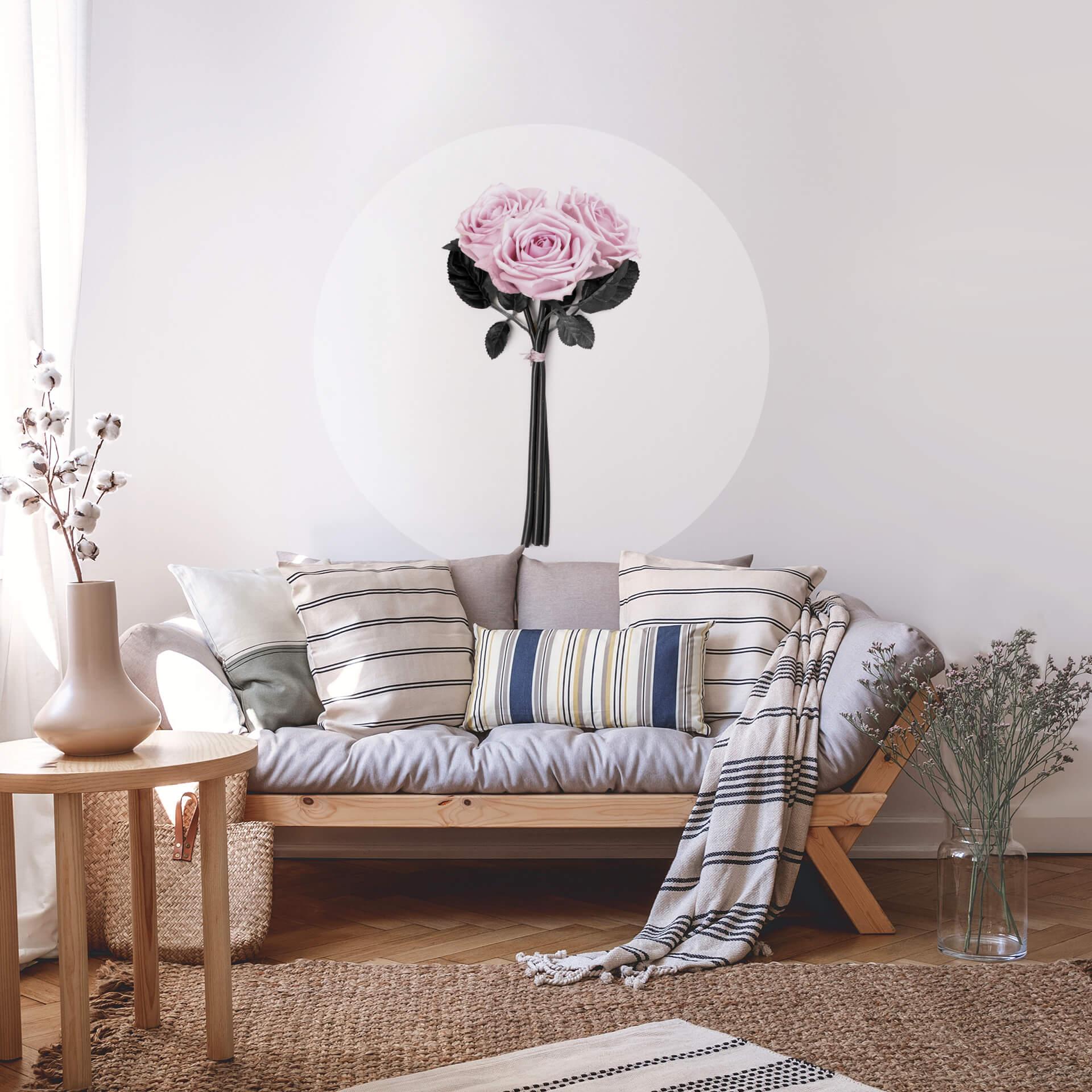 Sticker mural Kubistika - Roses sauvages - Rond