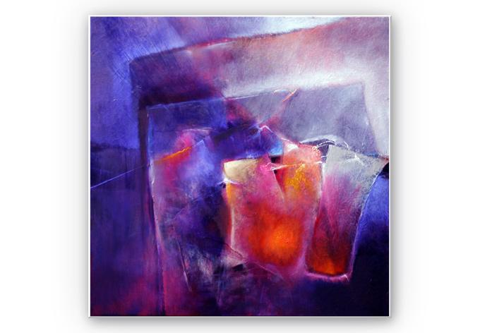 Wanddecoratie Schmucker - Blauw en Oranje