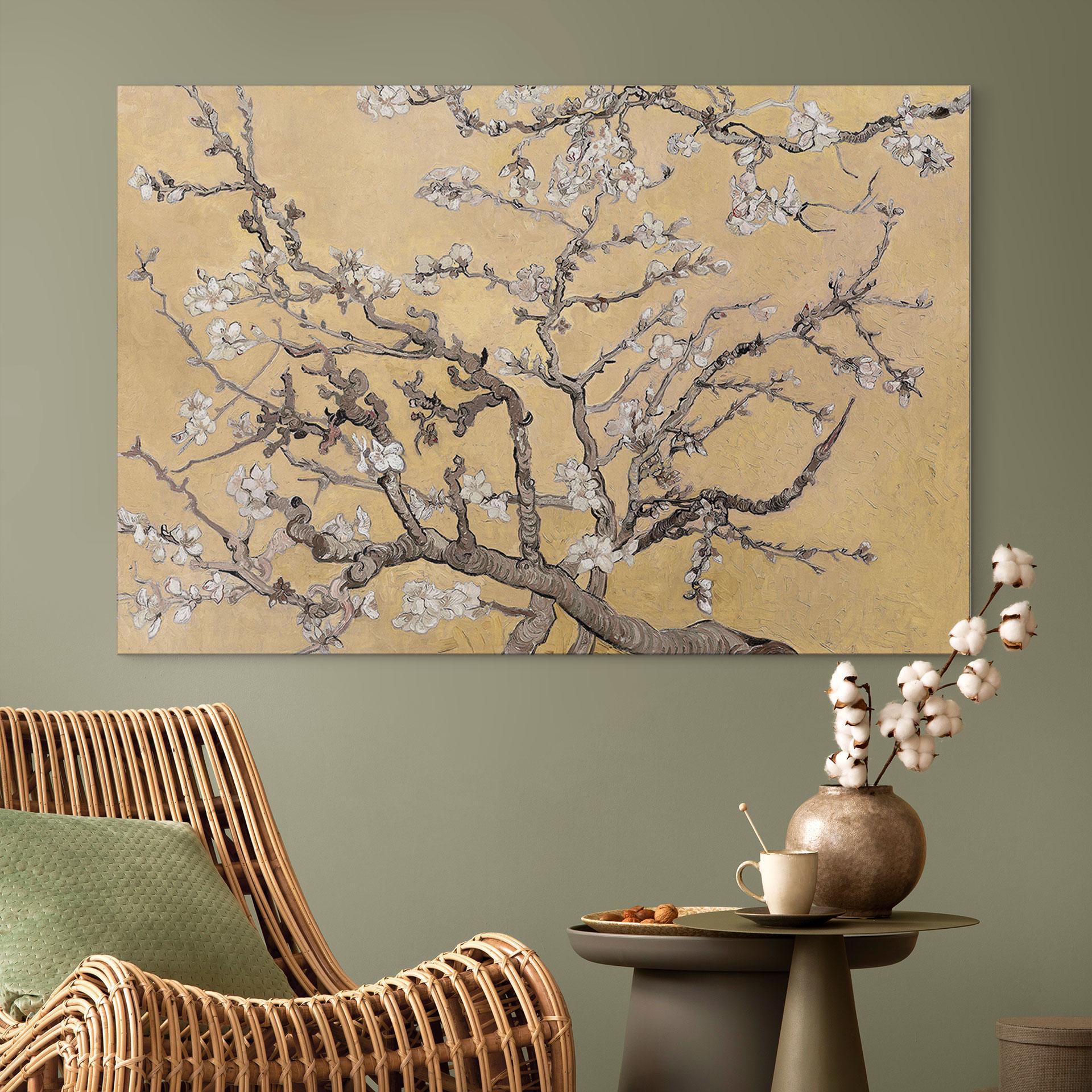 Wandbild van Gogh - Mandelblüte - creme - Alu-Dibond