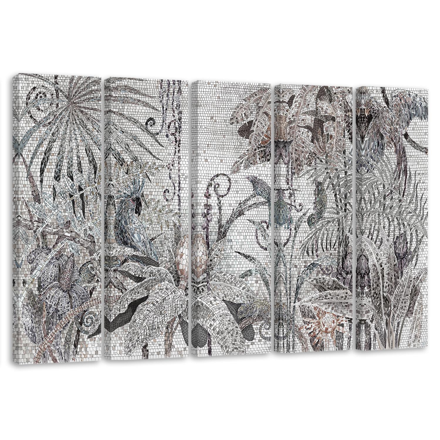 5 stykke lærredstryk Mosaikjungle