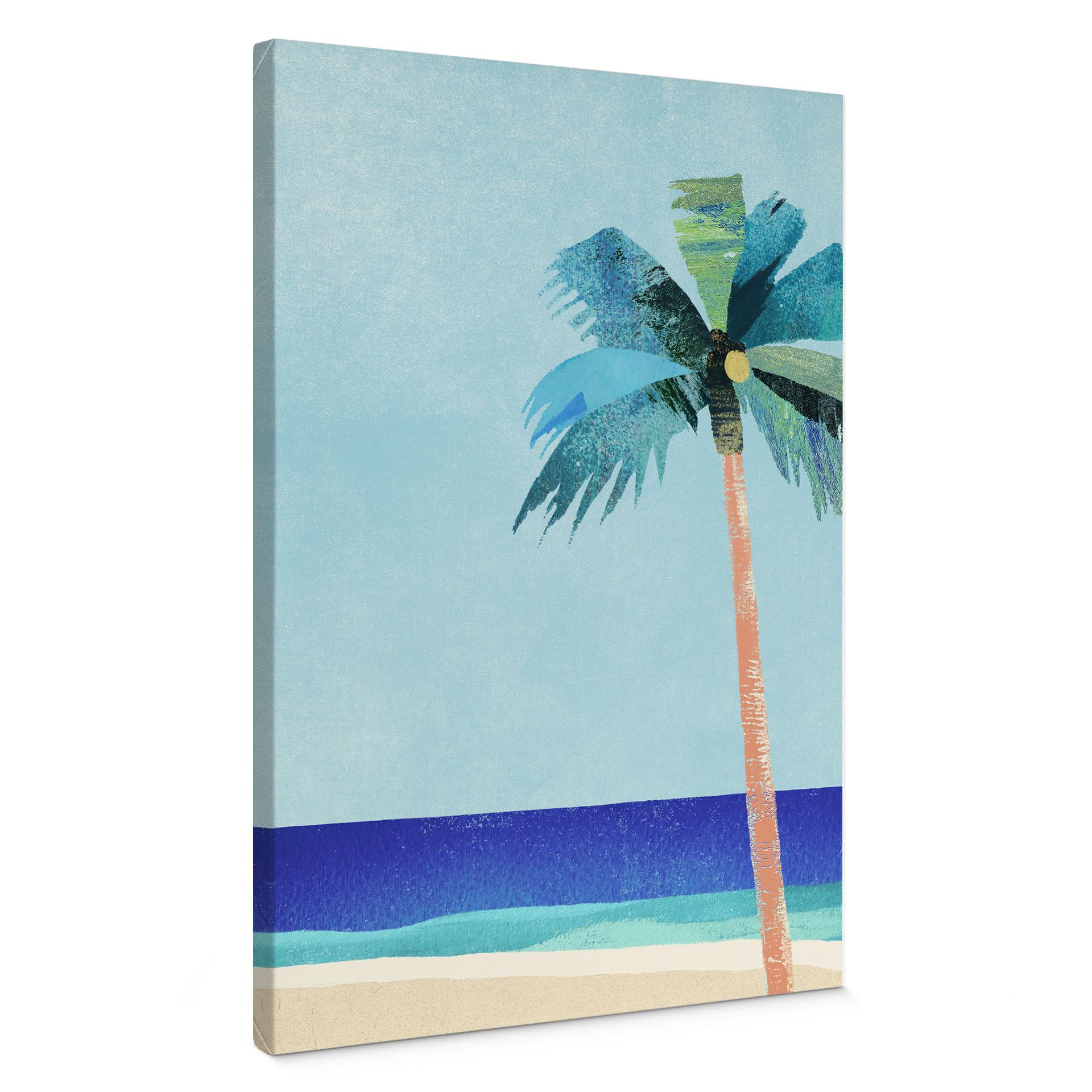 Canvas schilderij Vakantiestrand met palmboom - Rivers