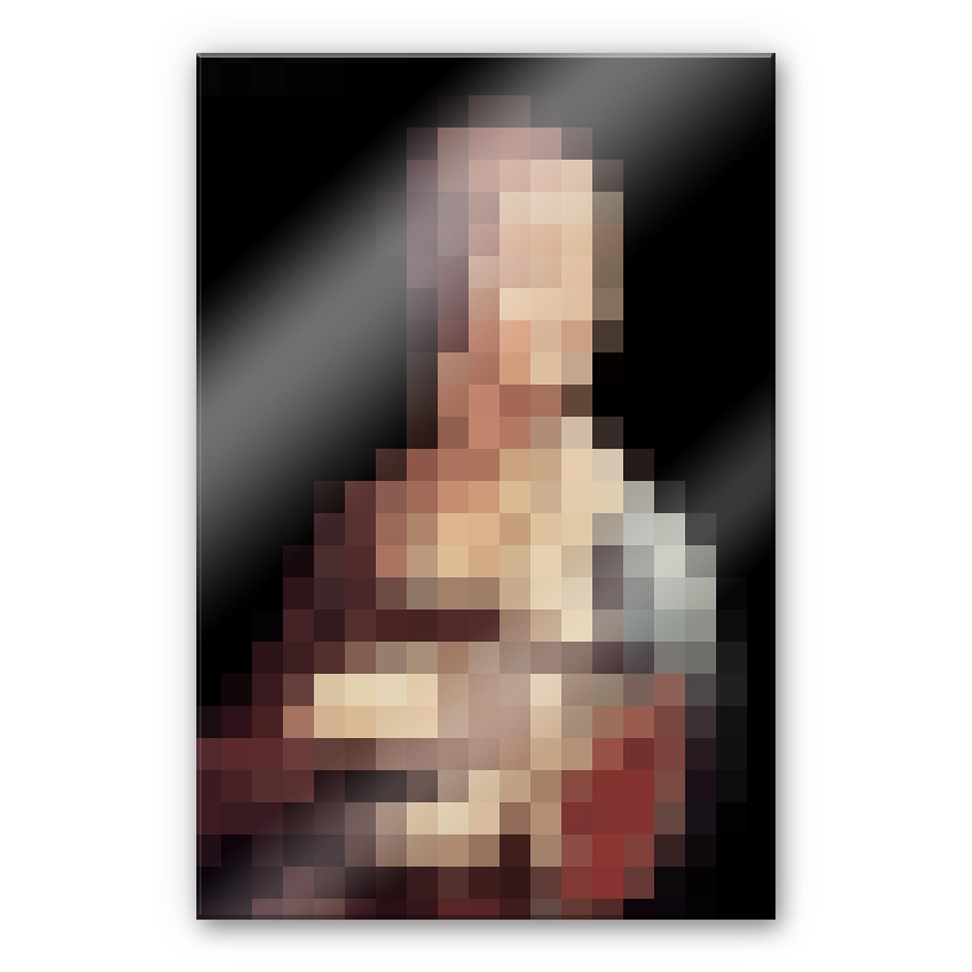 Akrylbillede Pixelart - da Vinci - Damen med hermelinen