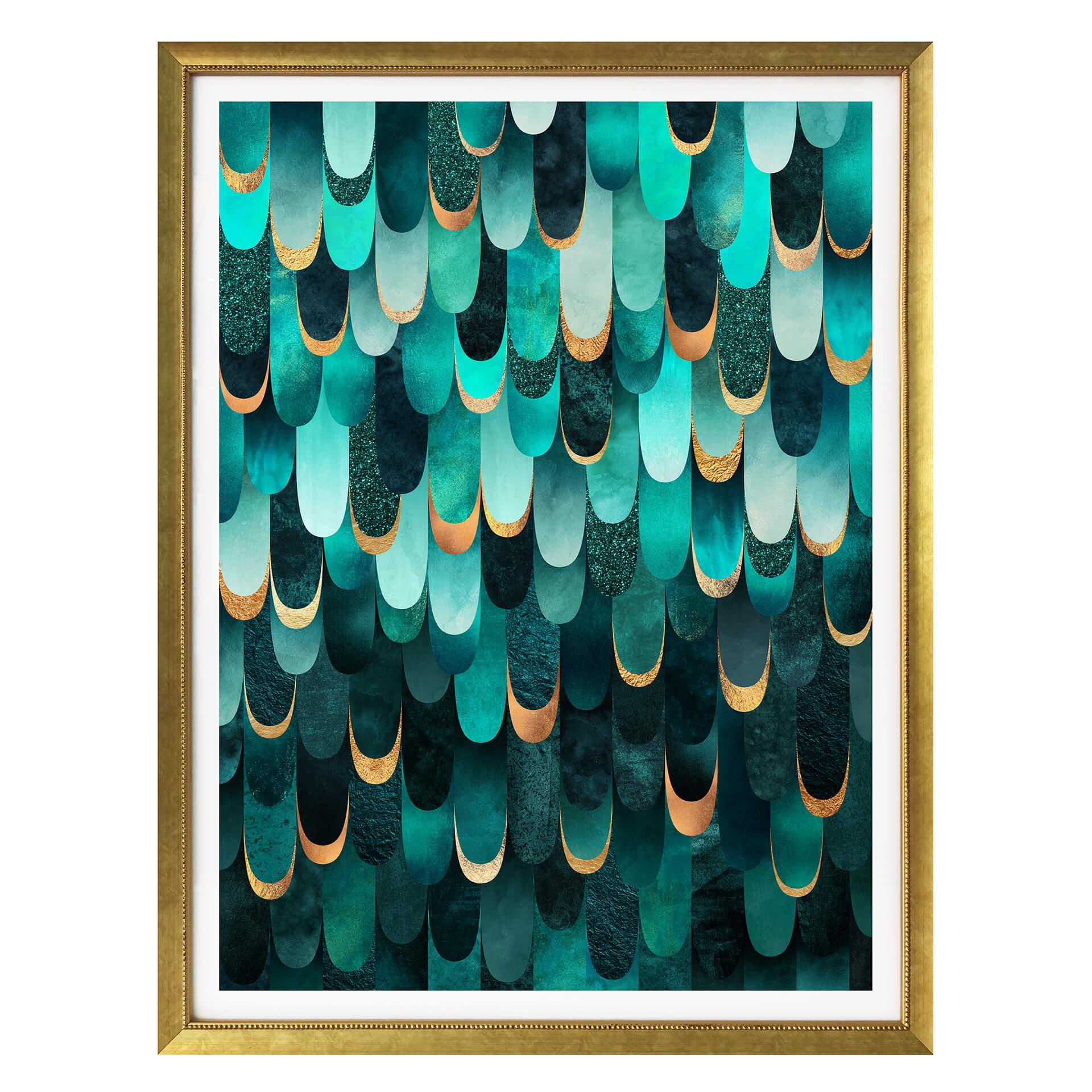 Frederiksson Plakat - Turquoise Feathers