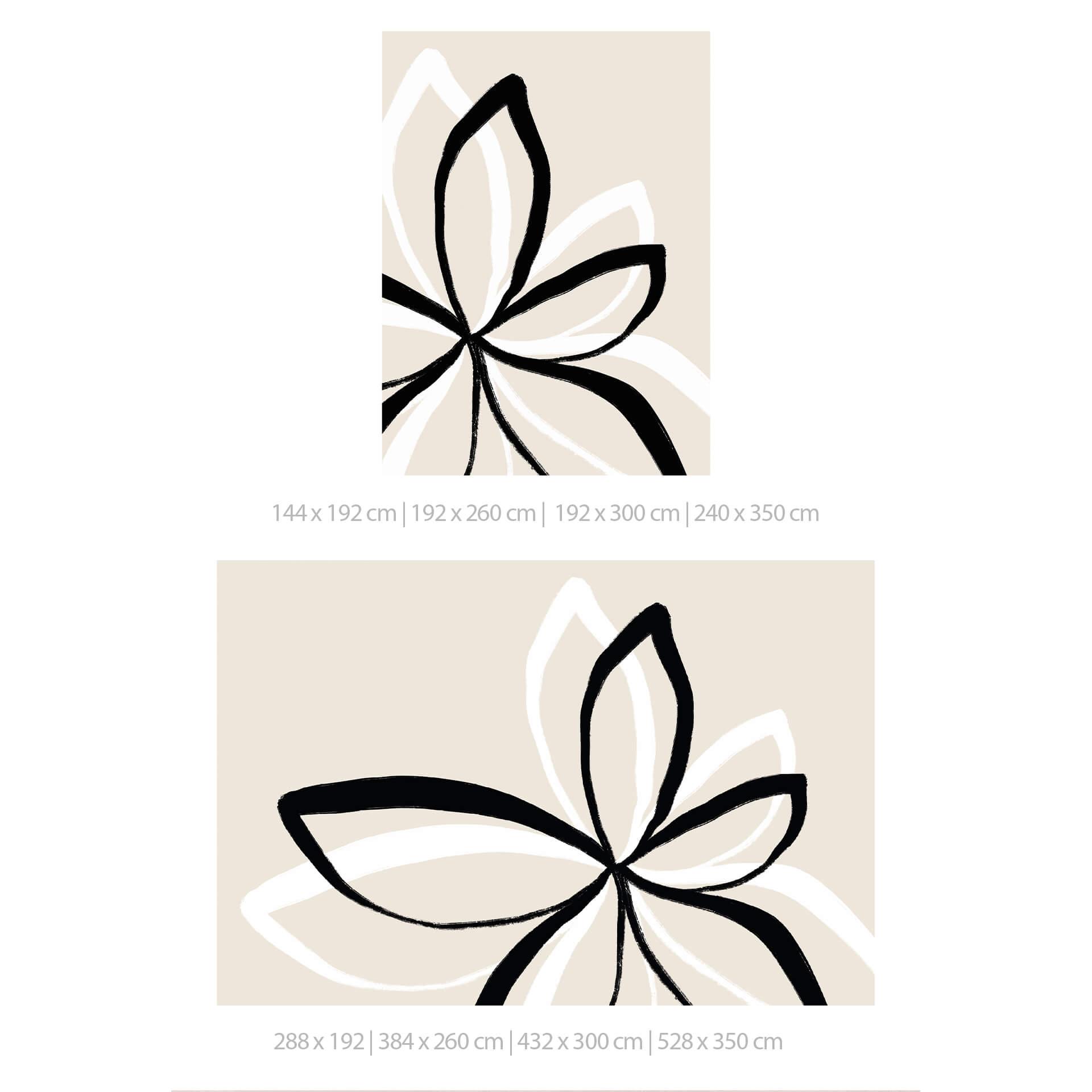 Fotobehang Uplusmestudio - Line Art - Double Flowers