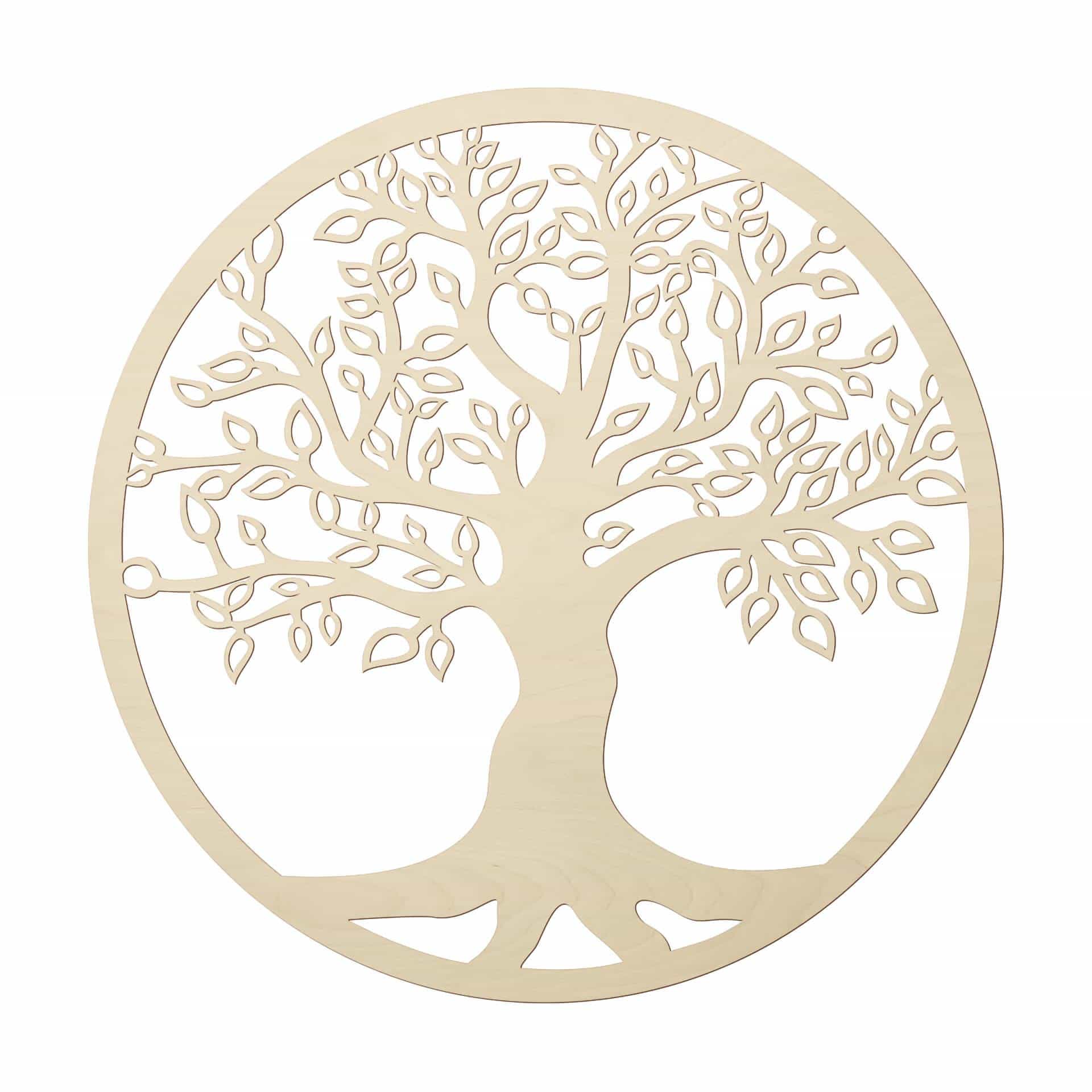 Decoración en madera álamo - árbol de la vida