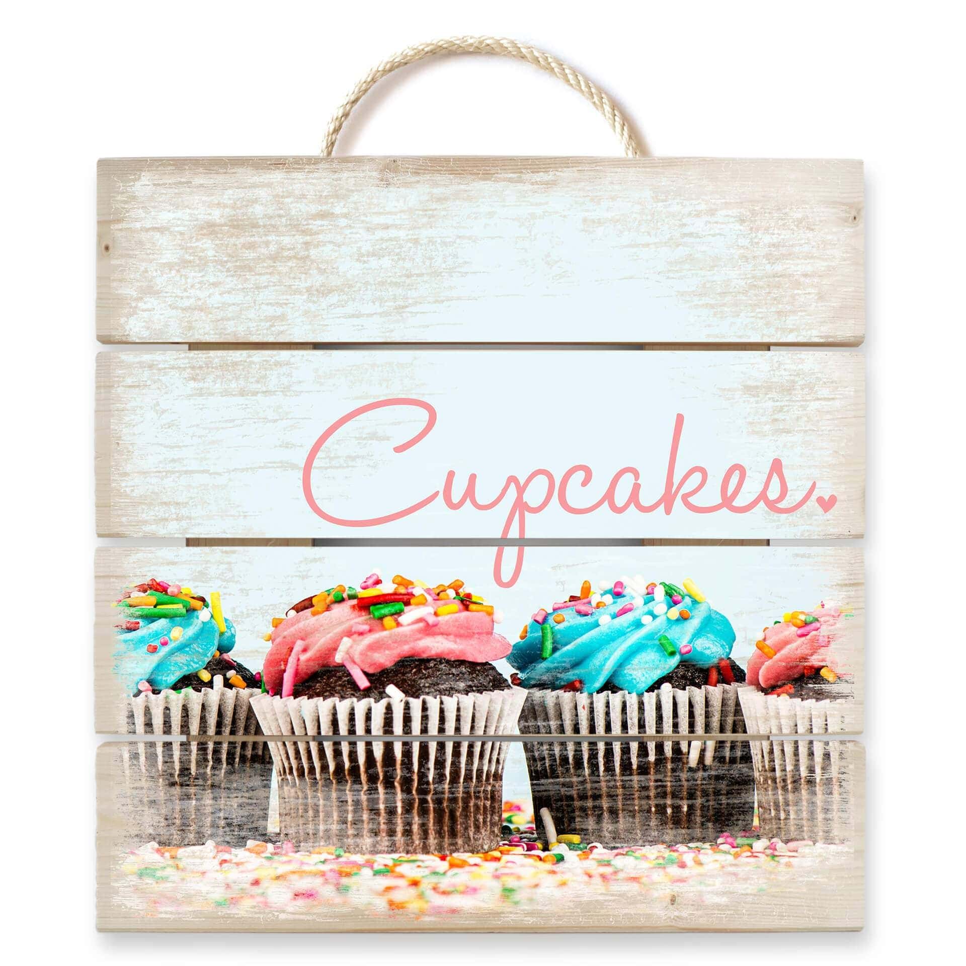Cuadro de madera Party Cupcakes - 40x41,5 cm