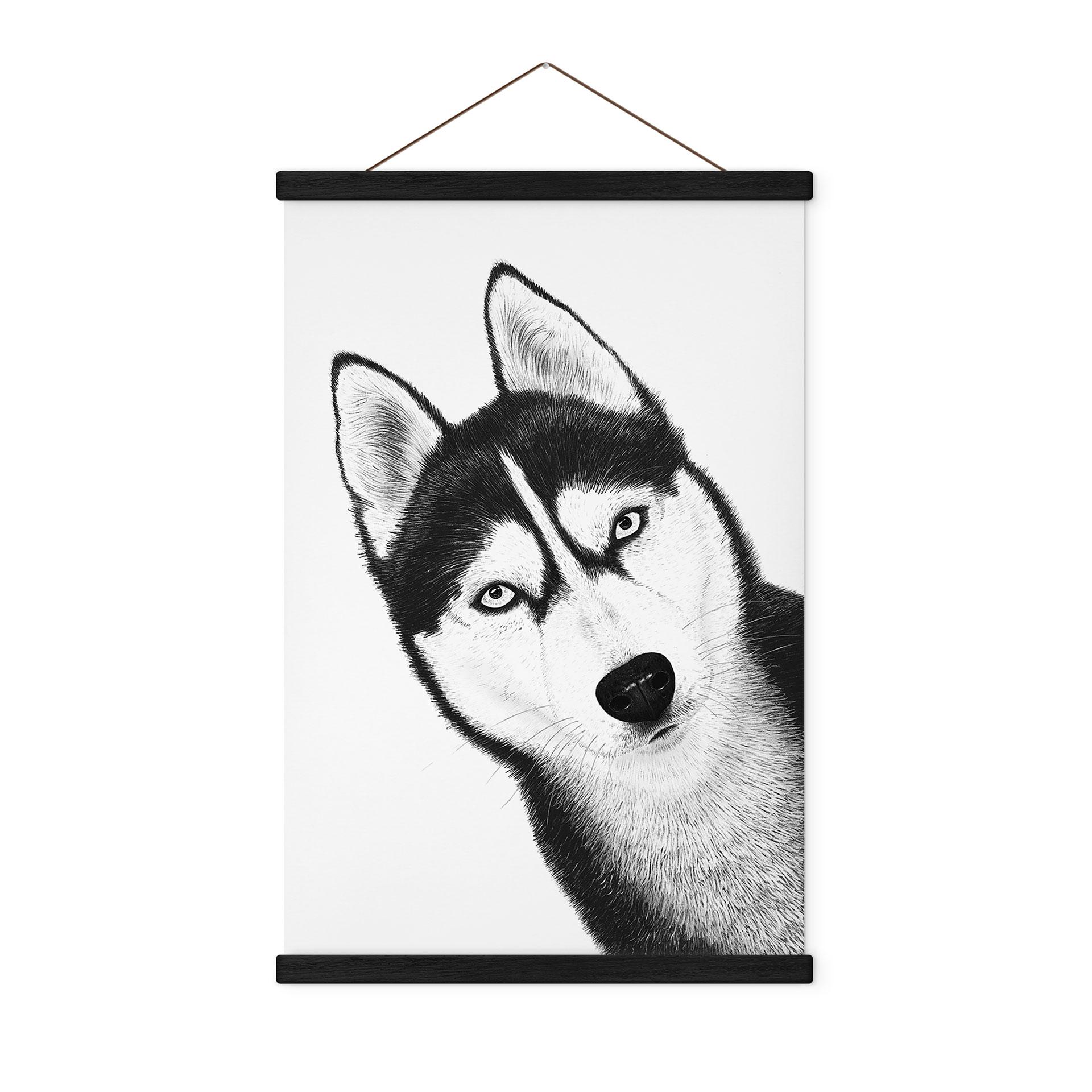 Stofbillede Siberian husky - hundeportræt - Korenkova