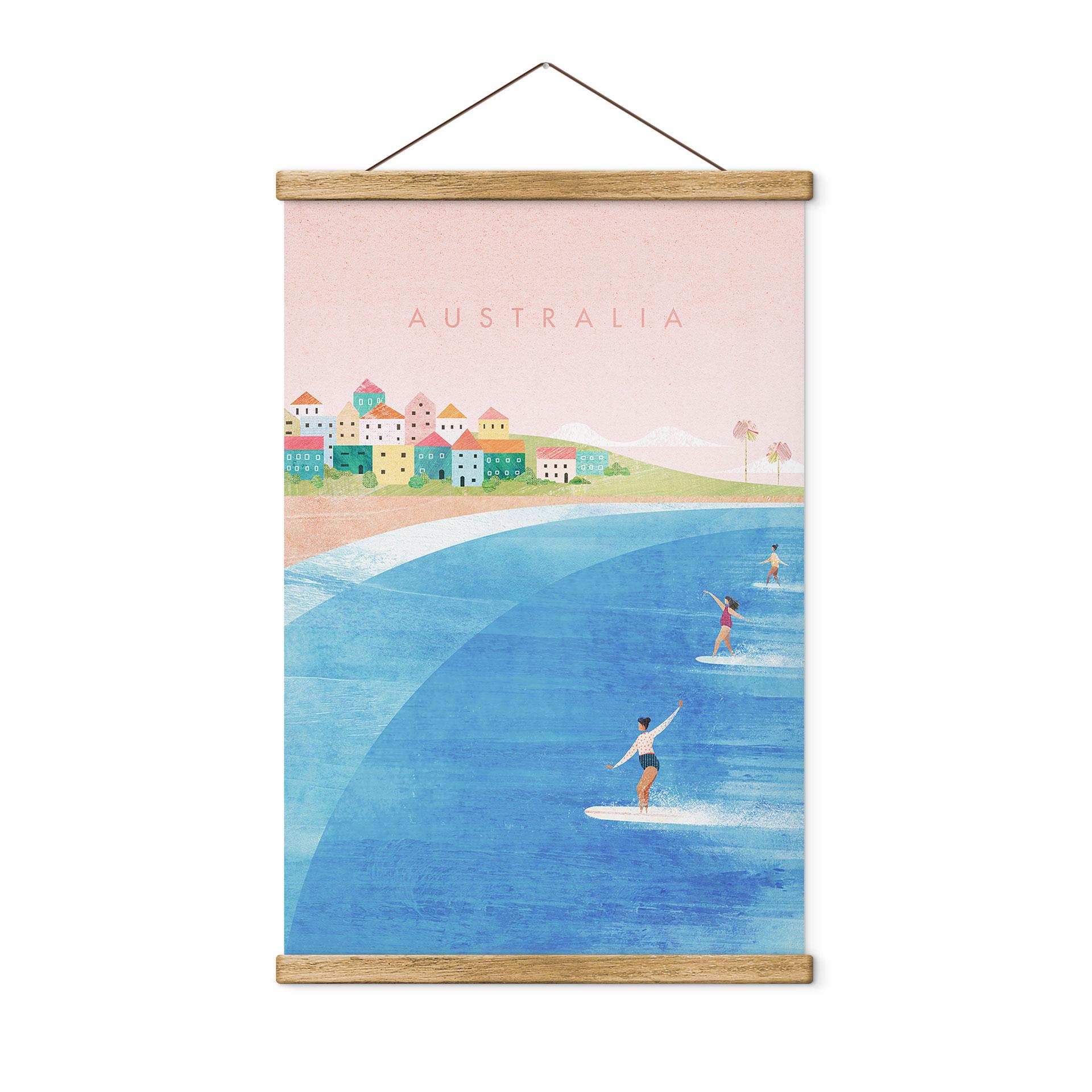 Tekstil plakat Surfing på Australiens kyst - Rivers