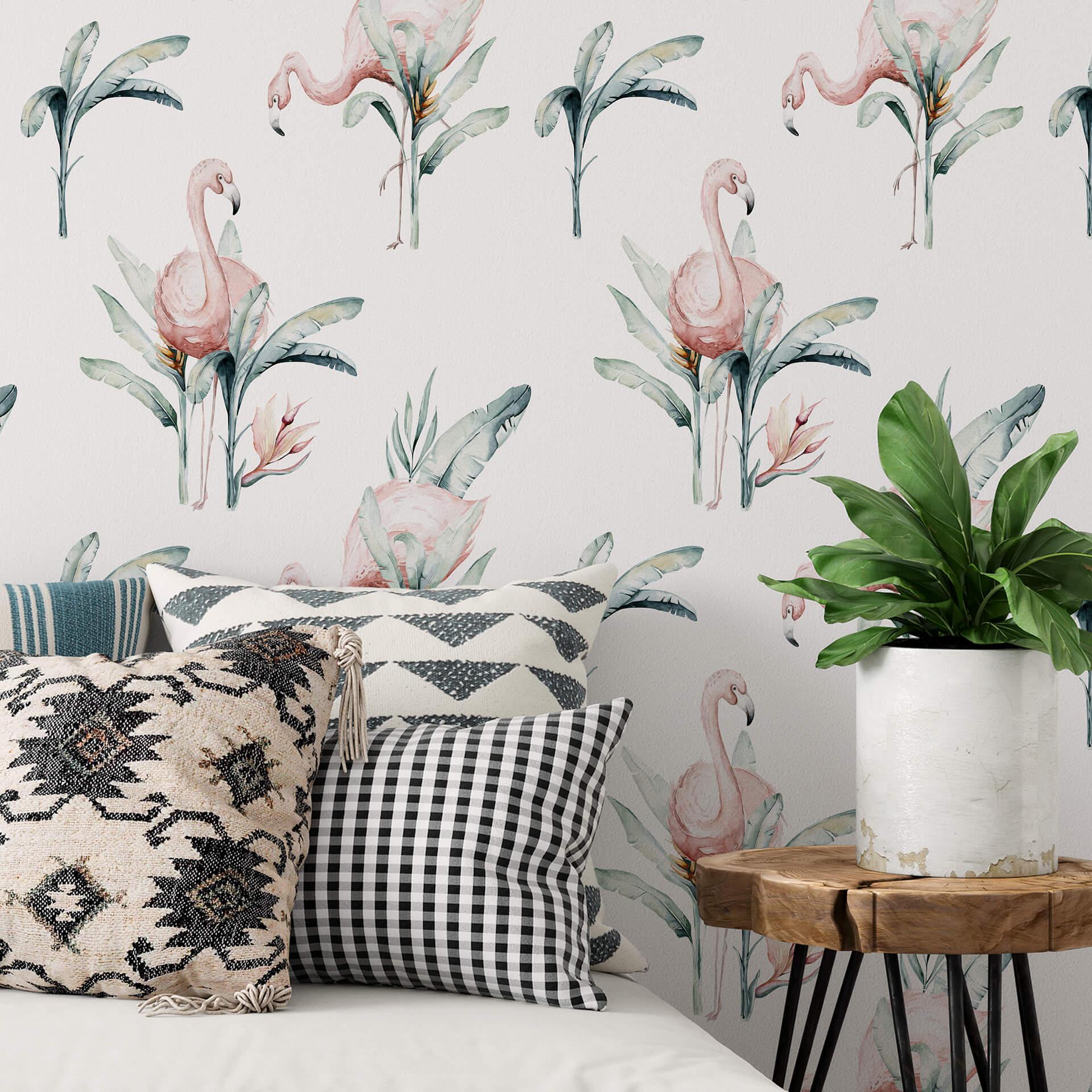 Patroonbehang Kvilis - Flamingos