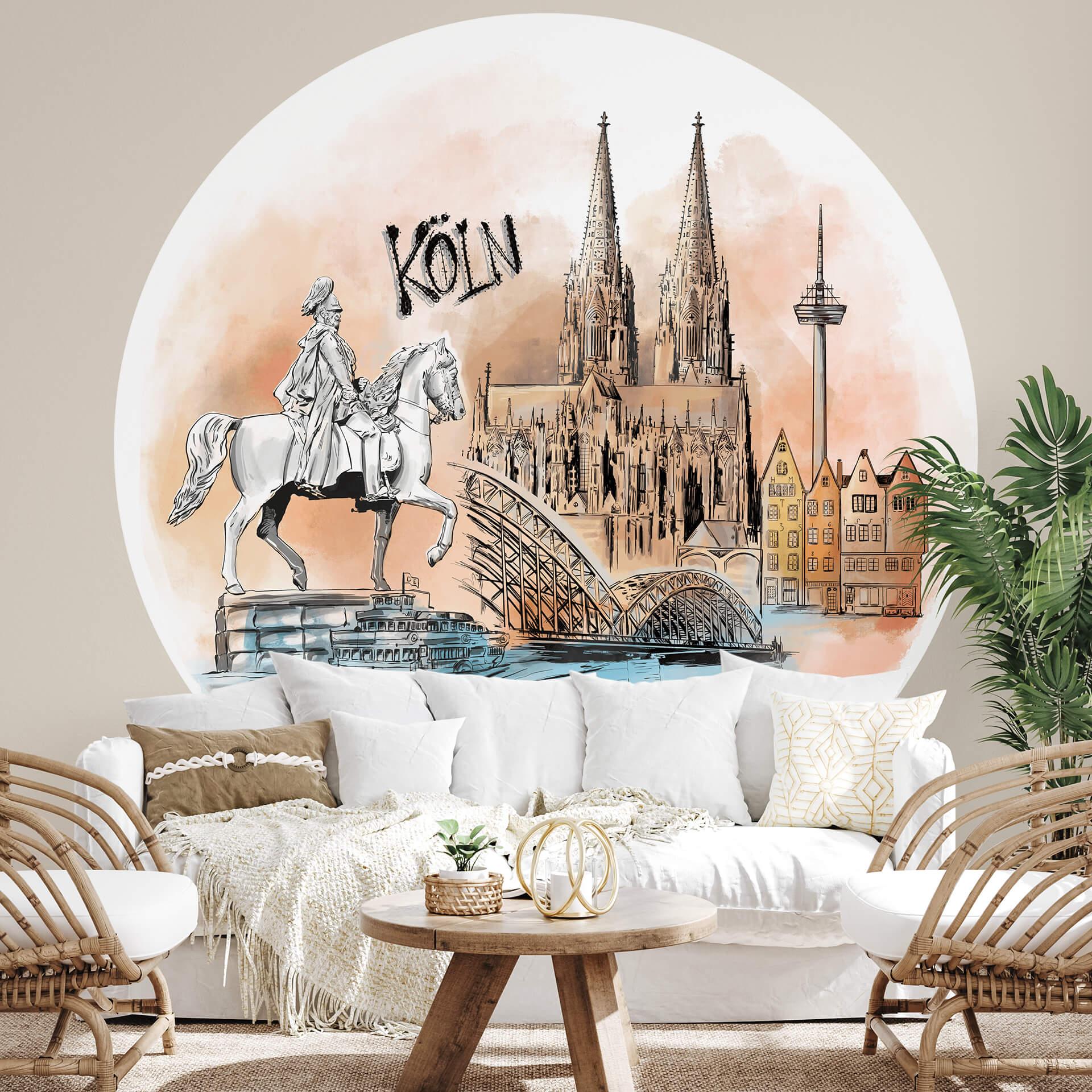 Fototapet - Rundt Love your City - Köln - vliesetapet/selvklæbende non-woven tapet