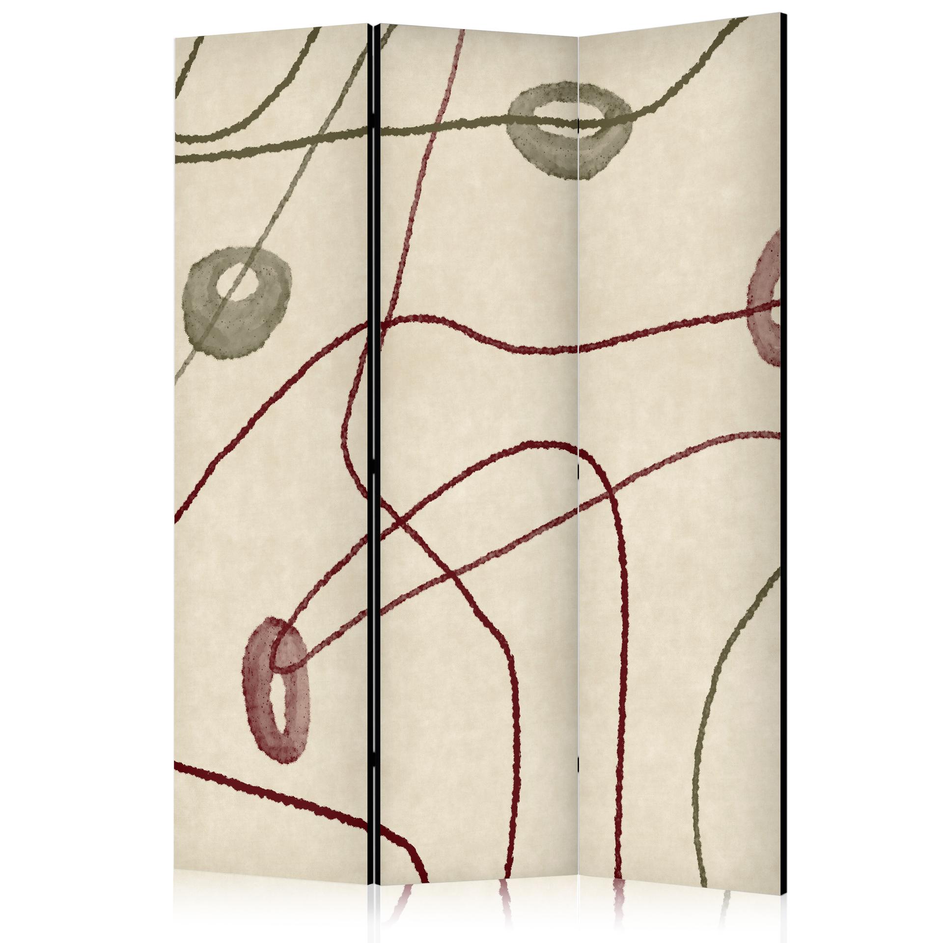 Paravent, Raumteiler freistehend, Trennwand - Labyrinth of Beads - Abstract Minimalism