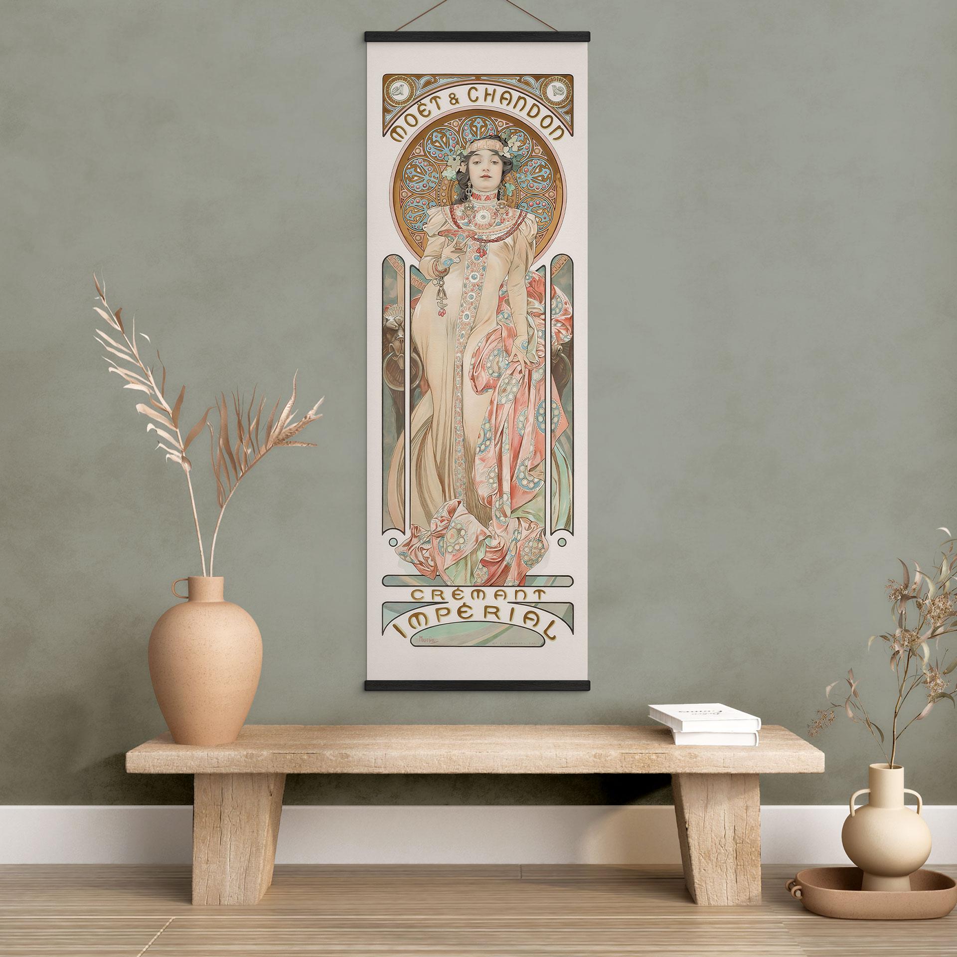 Tekstil plakat Mucha - Moët and Chandon Dry Imperial - Panorama