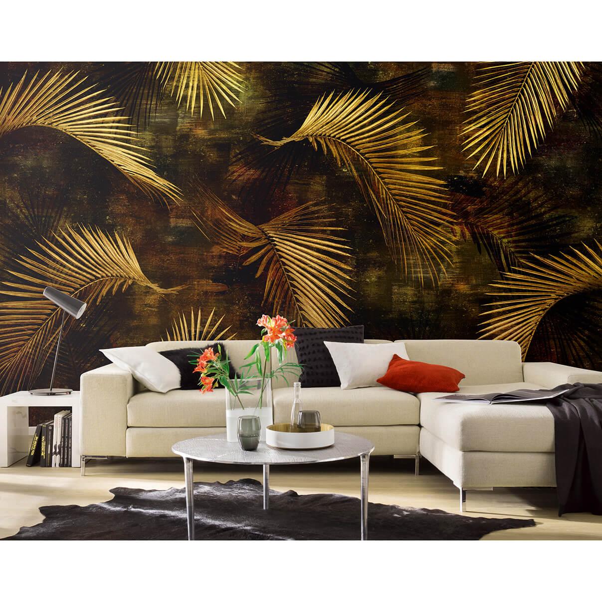 Guido Maria Kretschmer Fotobehang Art Edition Glossy Palms Gold