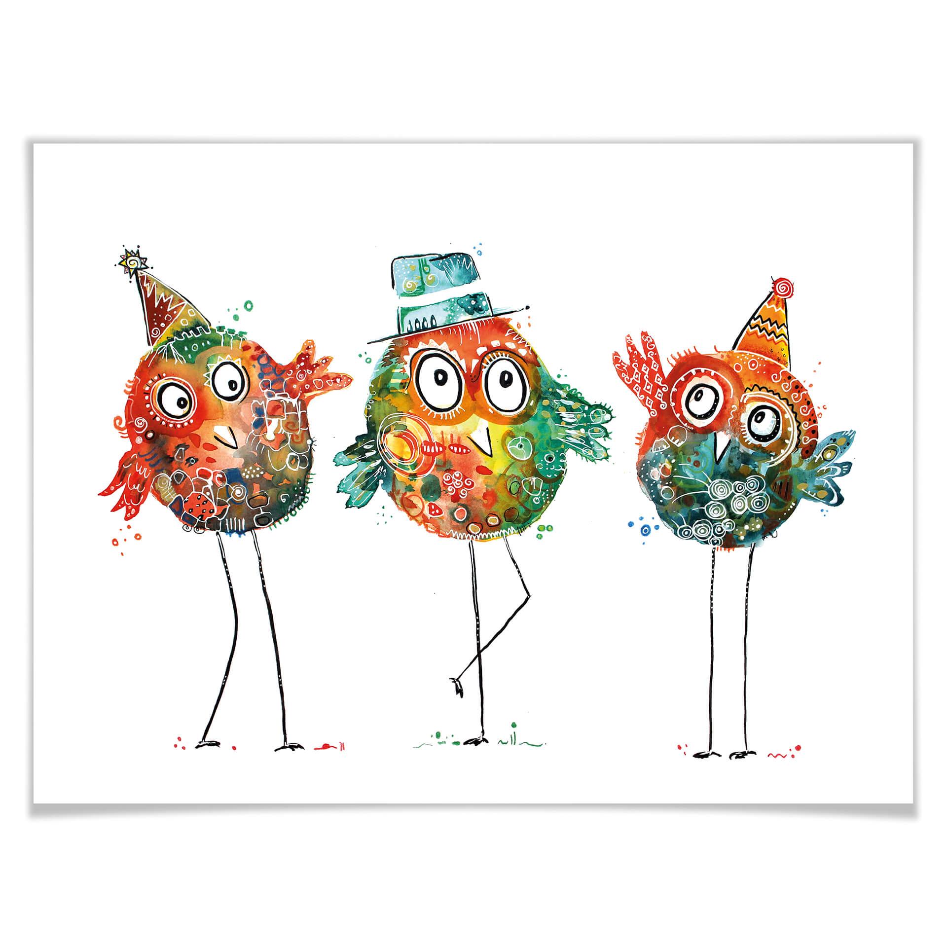 Póster Hagenmeyer - Búhos de fiesta