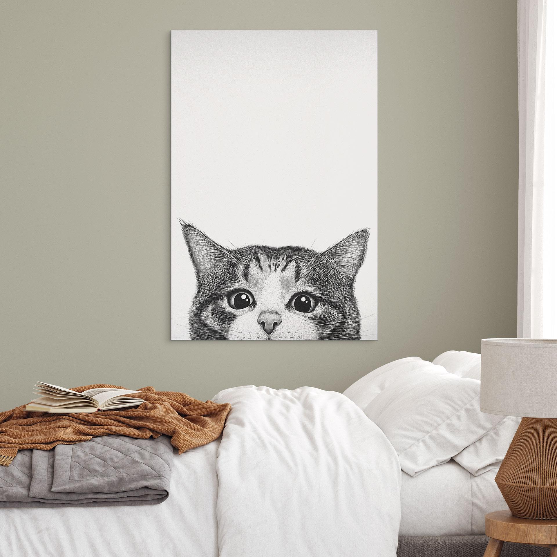 Fototapet Nysgerrig kat - Korenkova – print på aluminium (Alu-Dibond)