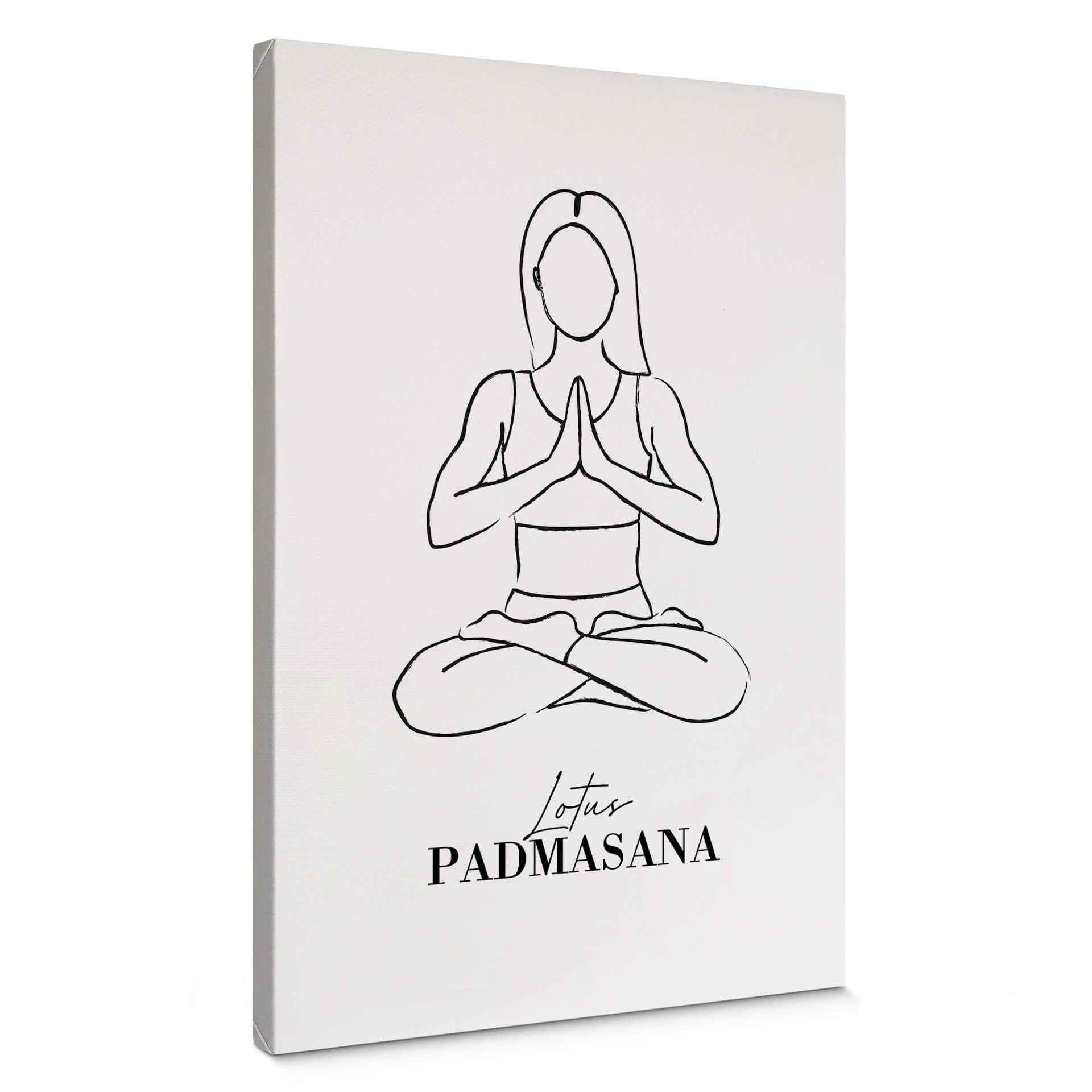 Lienzo Yoga - Loto - Line Art