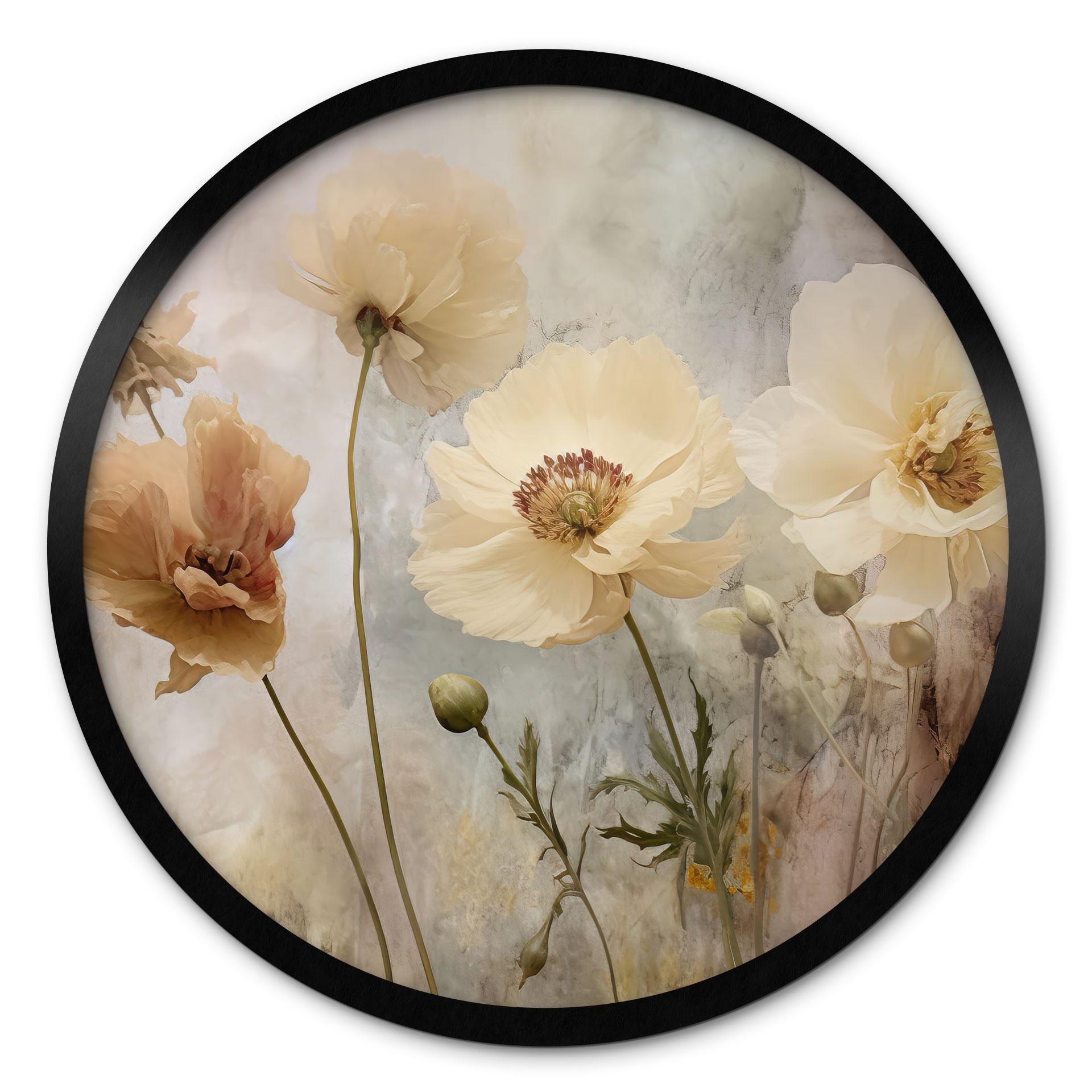Póster Esplendor floral en cálidos tonos pastel - Paksoylu - Redondo