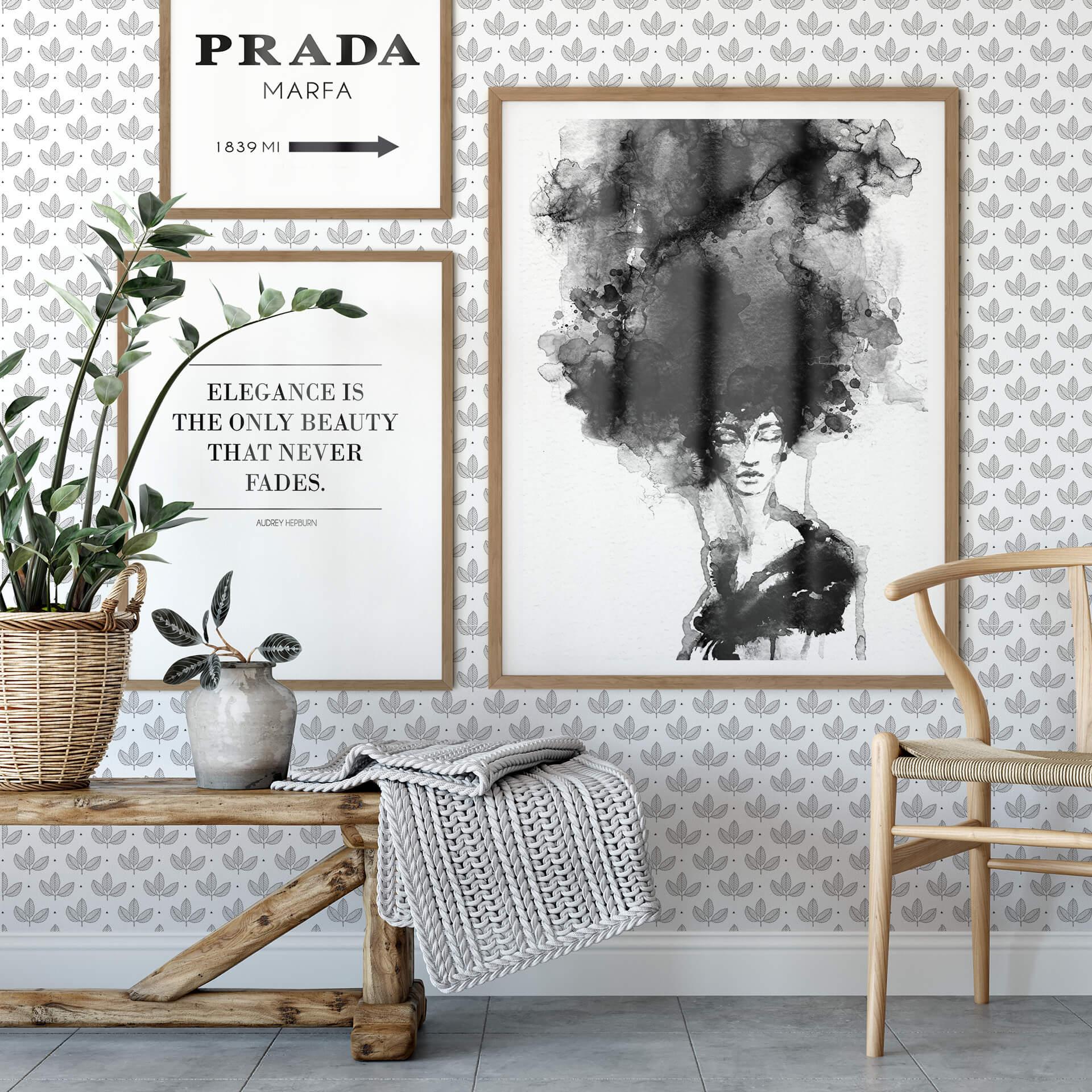Plakat Audrey Hepburn - Elegancja to jedyne piękno