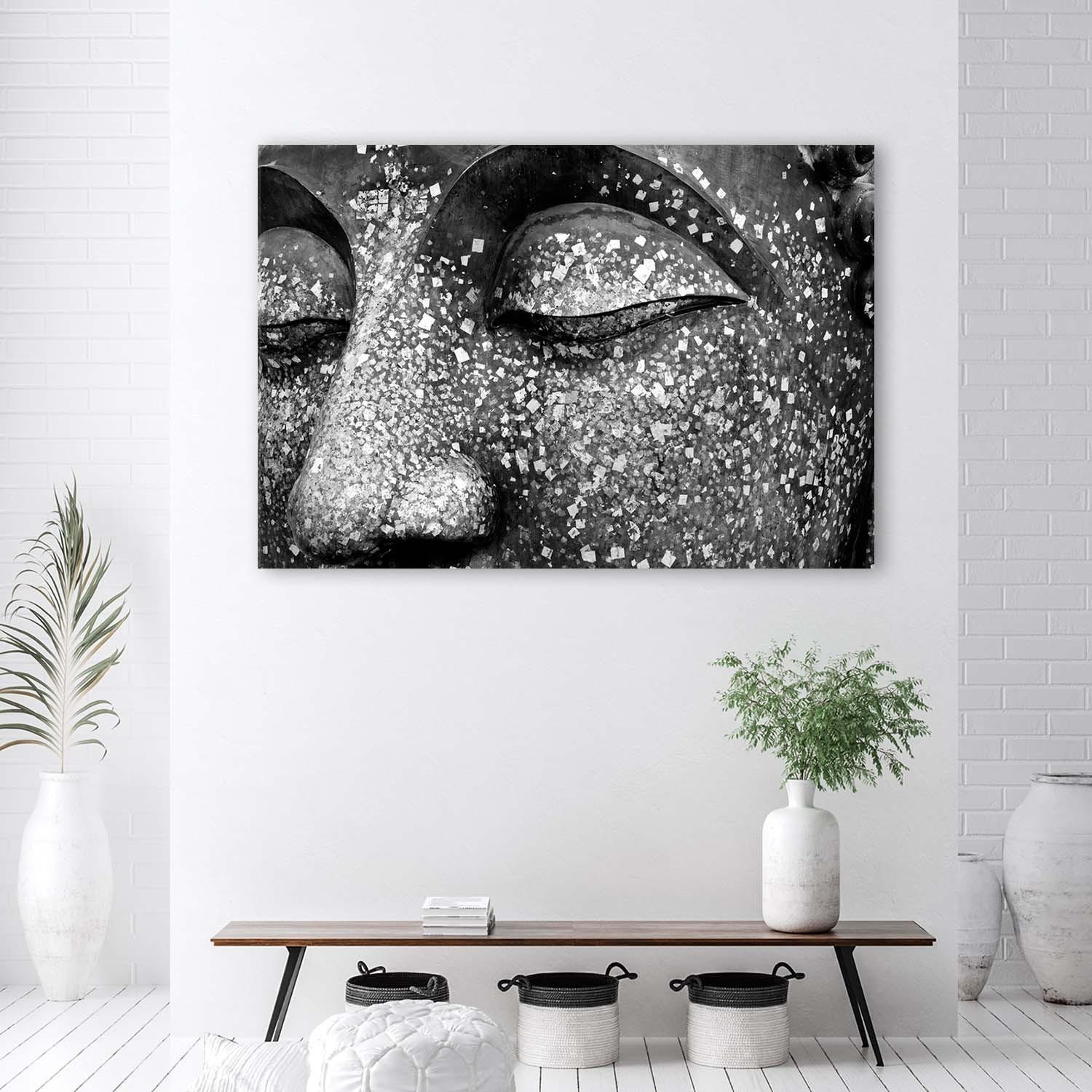 Canvasbillede, Buddha grå Asien