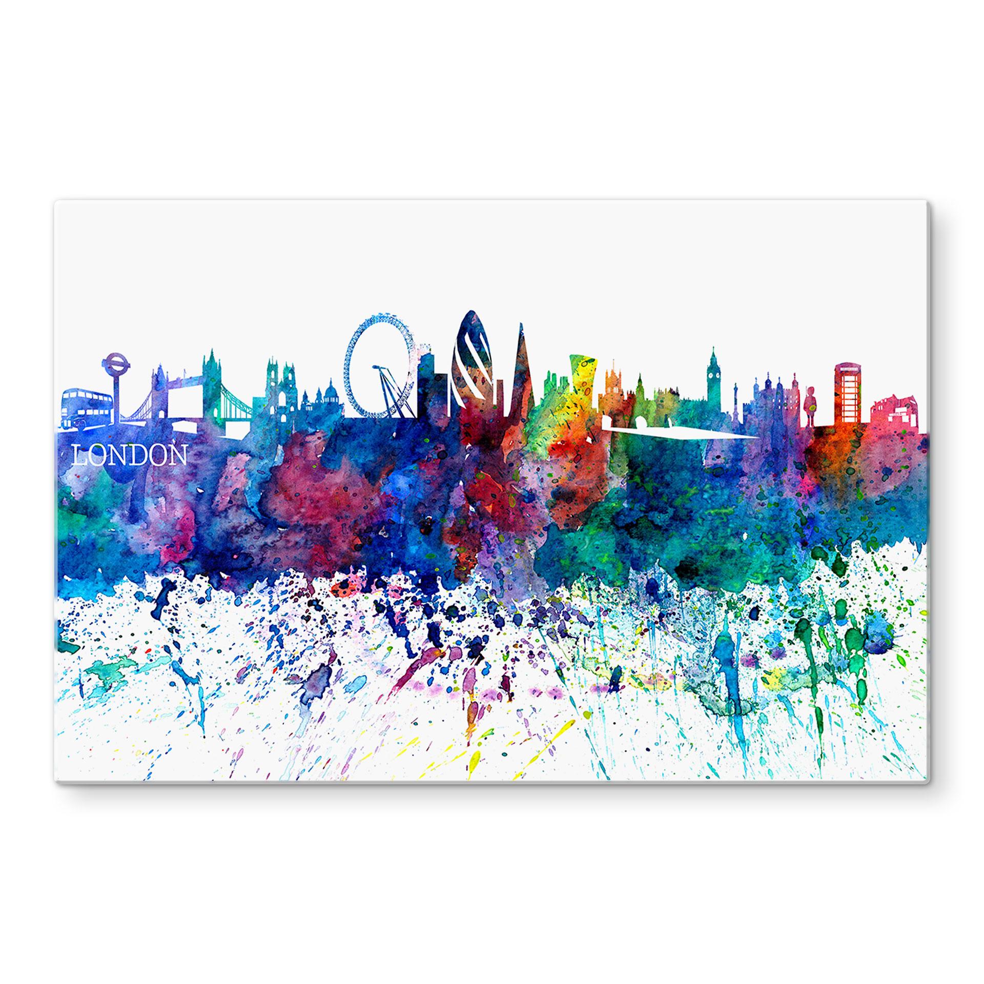 Stænkplade - Bleichner - London Akvarel Skyline