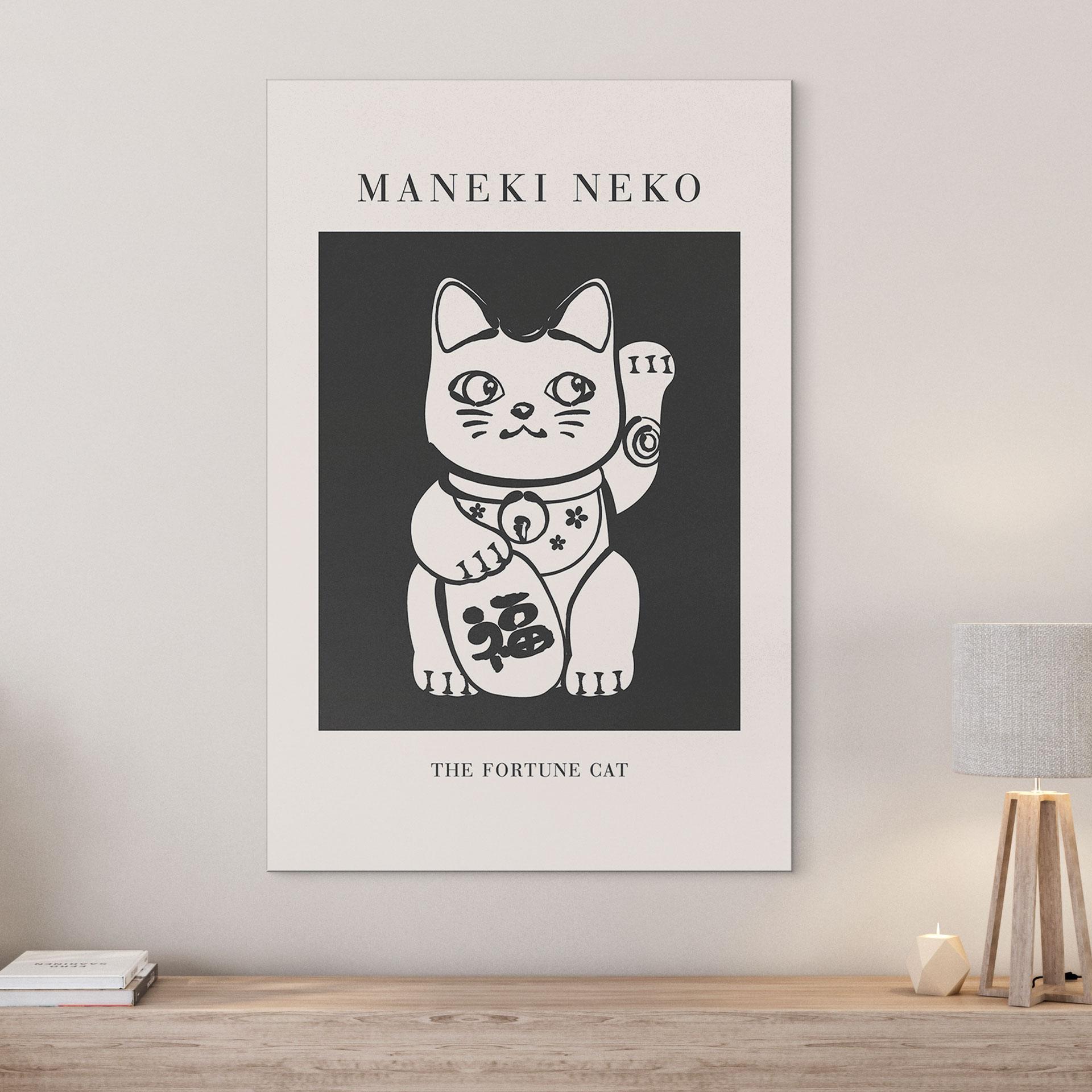 Wandbild Maneki Neko - Die Glückskatze - KsanaKalpa - Alu-Dibond