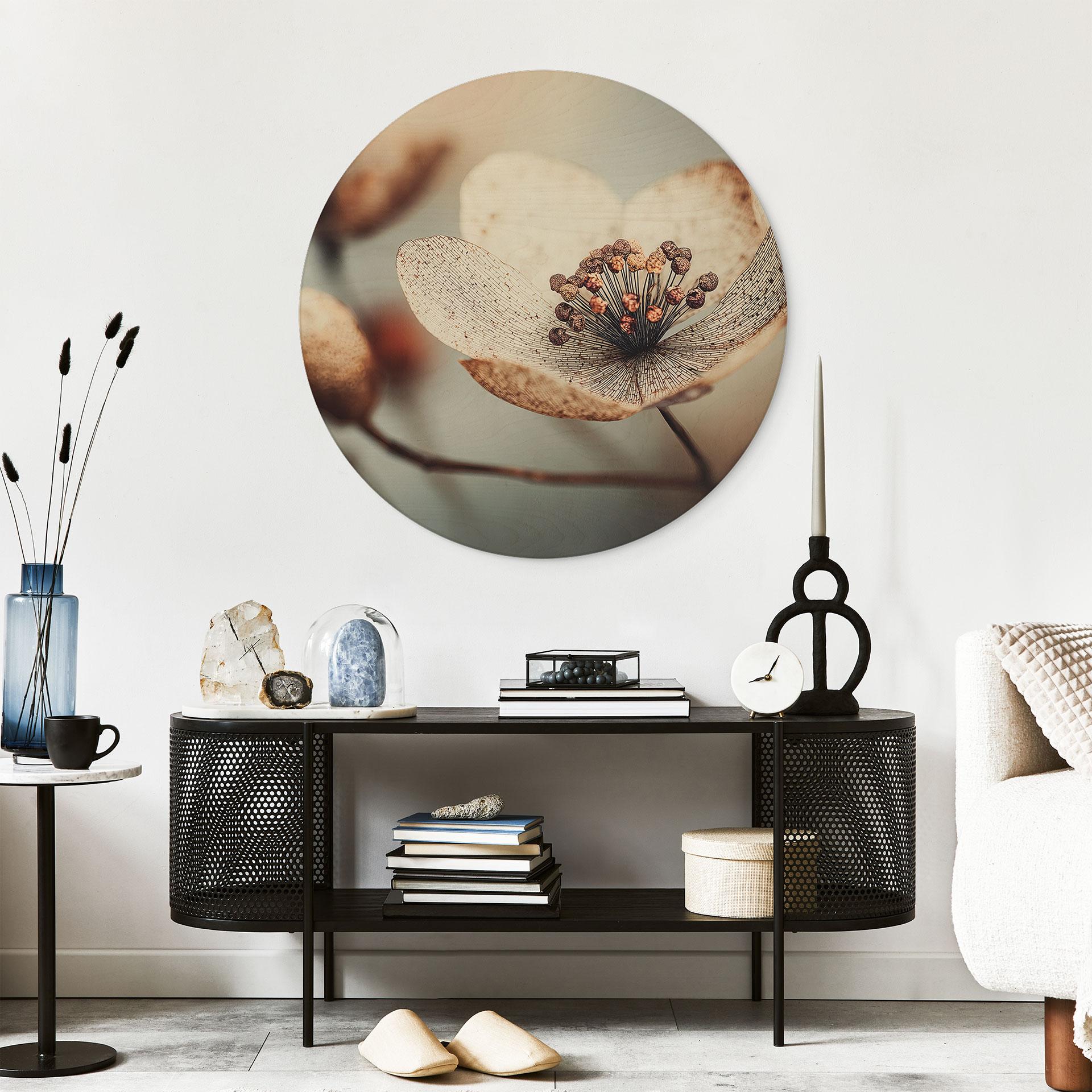 Billede af træ Boho tørret blomst makro - Treechild - Rund