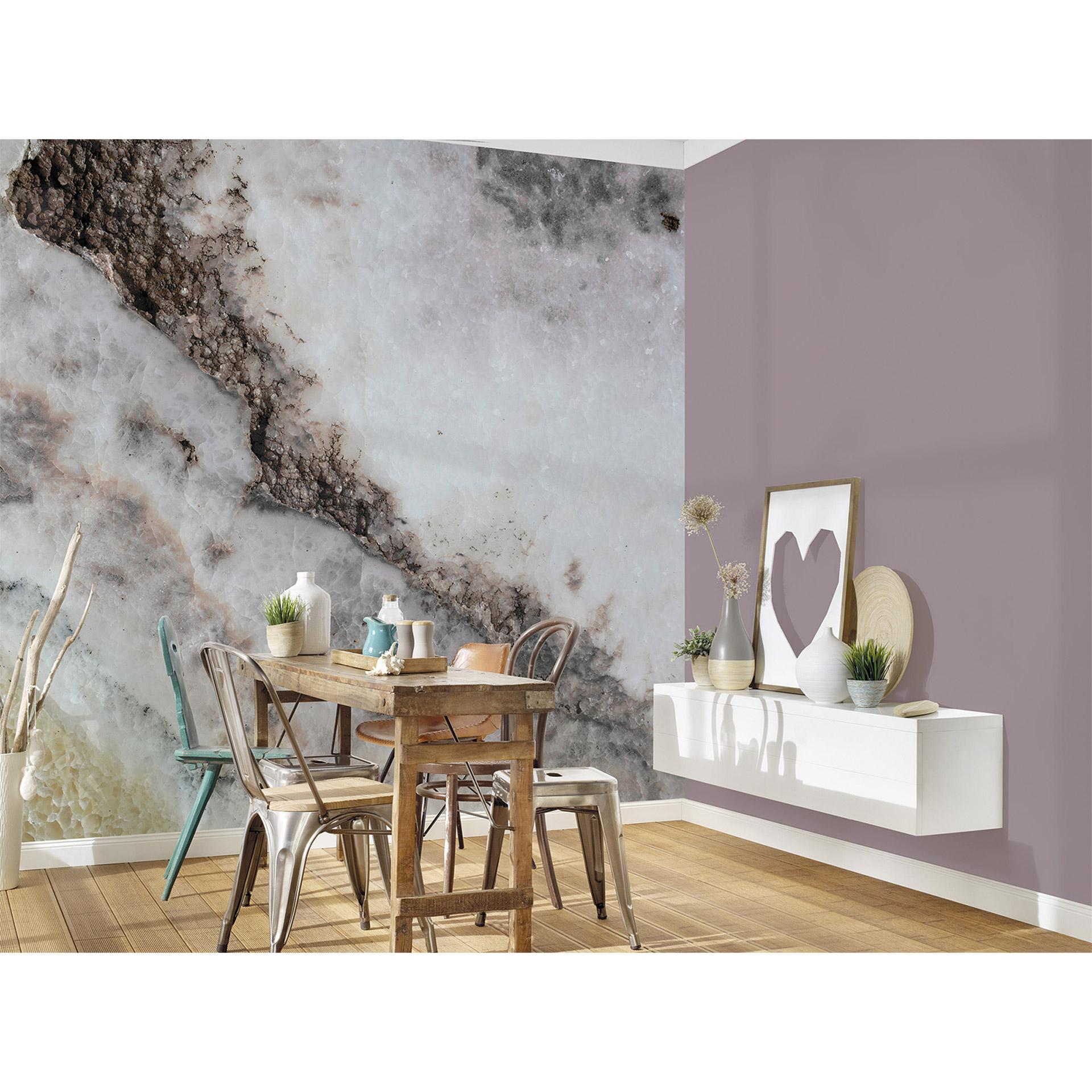 non-woven tapet Rose Quartz stenlook moderne fototapet Designwalls i hvid og sort