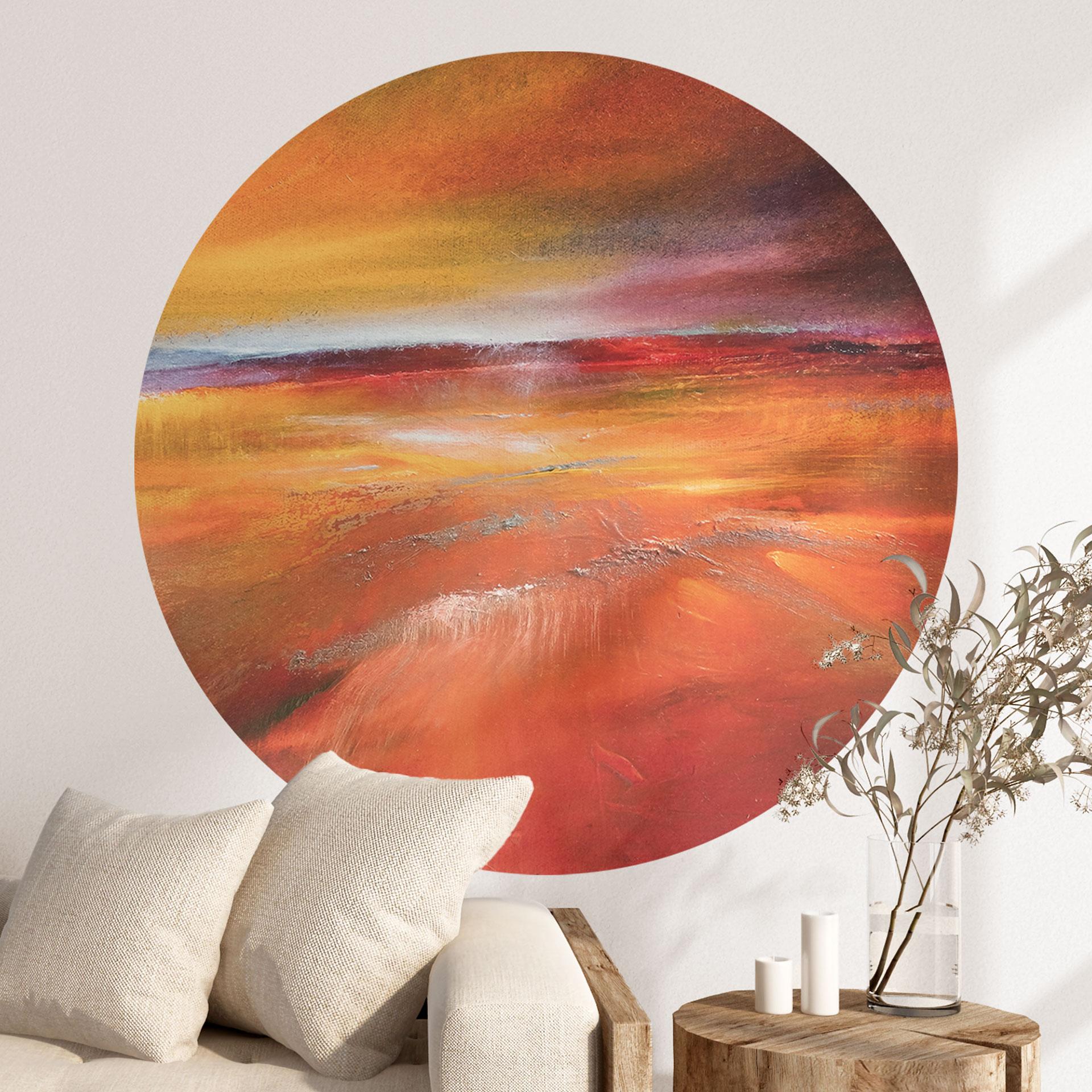 Wallsticker Efterårslandskab i aftenlys - Schmucker - Rund