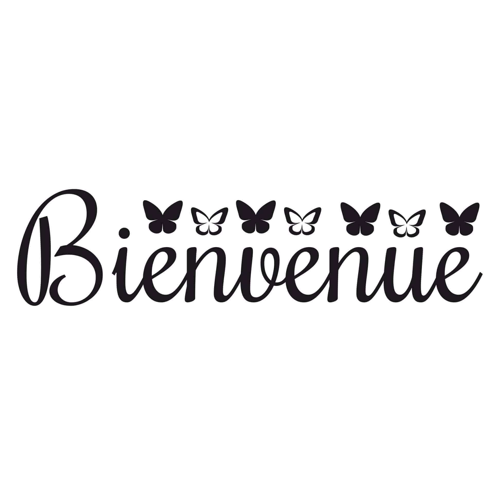 Wandtattoo Bienvenue inkl. 5 Haken