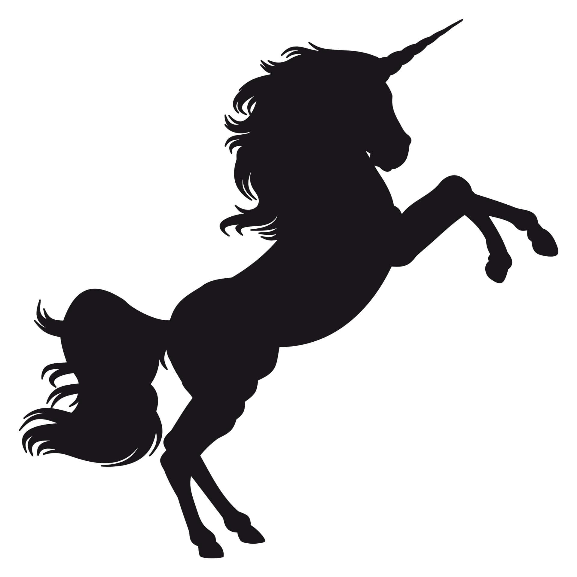 Muursticker Eenhoorn Silhouet