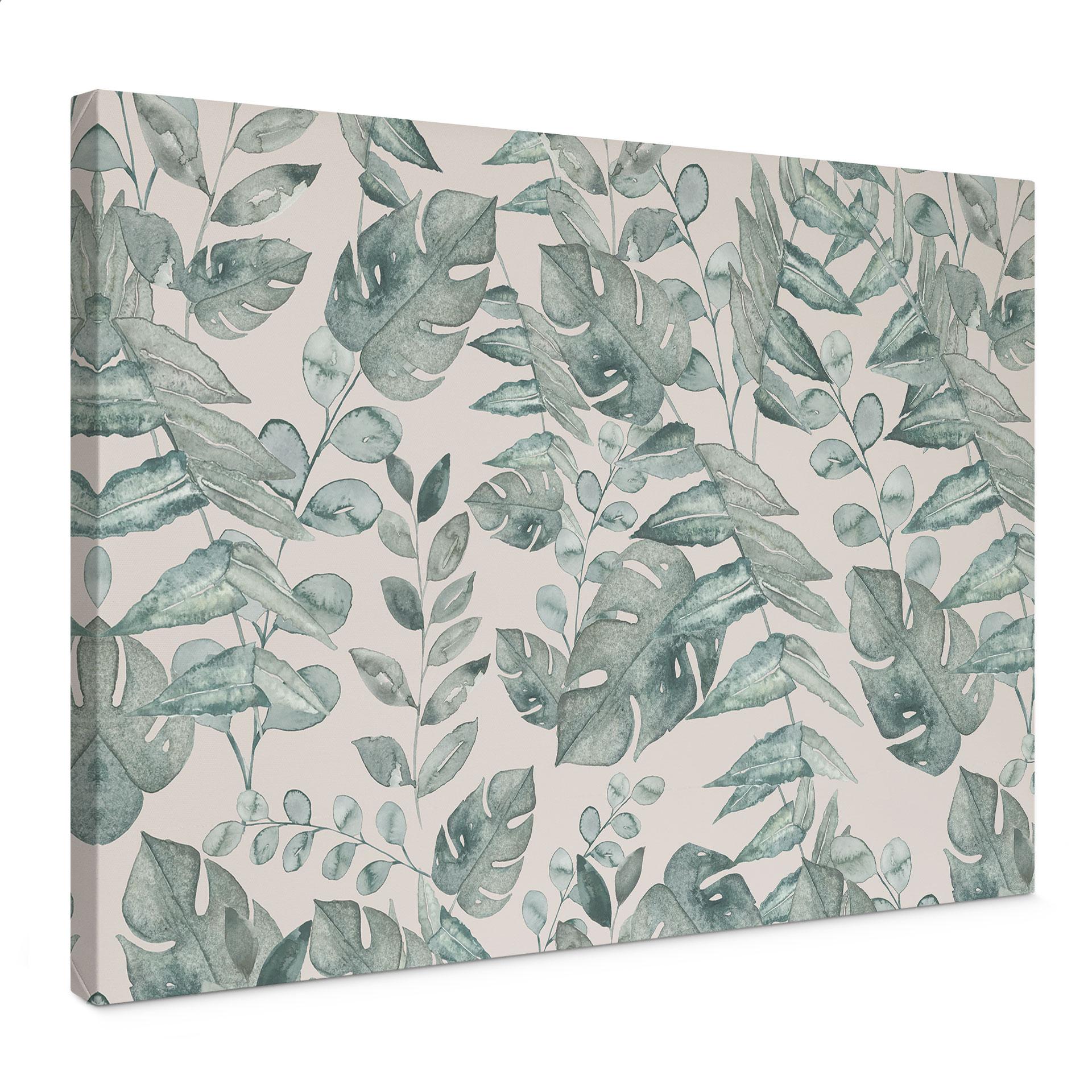 Canvasbillede jungleblade akvarel creme - Bloomery Decor