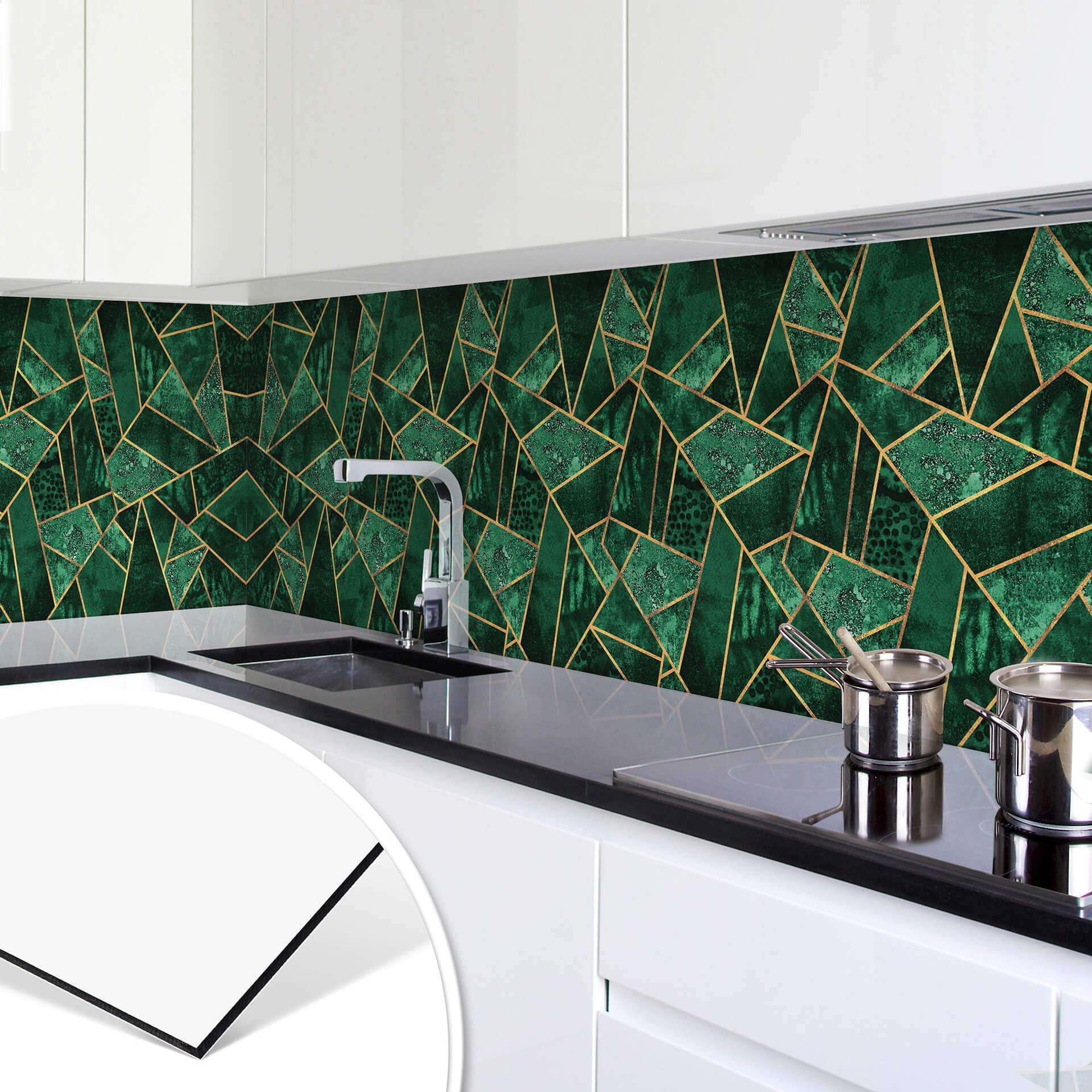 Keukenachterwand Fredriksson Dark Green Emeralds